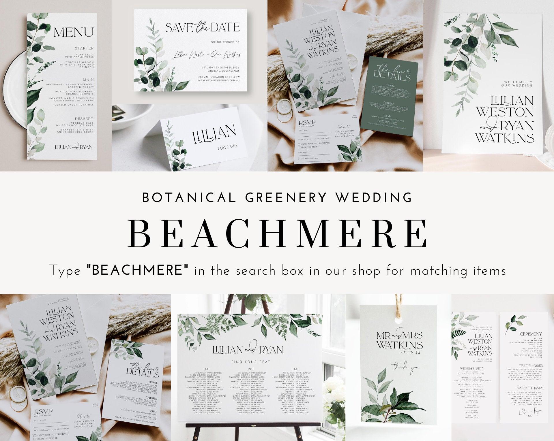 Beachmere Alphabetical Seating Chart  Wedding Seating Plan THE SUNDAE CREATIVE