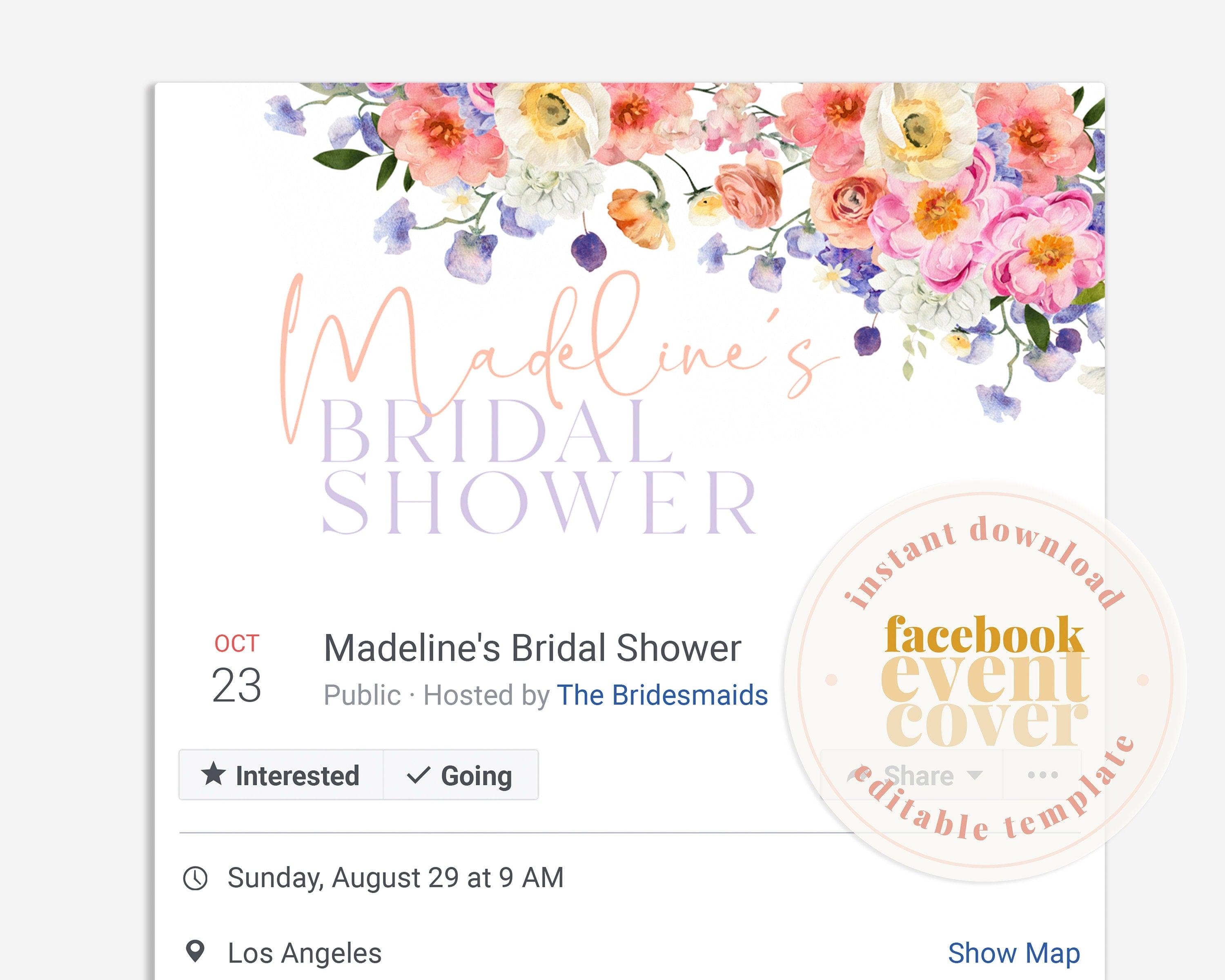 Bridal Shower Facebook Event Banner  Bridal Shower Invitation THE SUNDAE CREATIVE