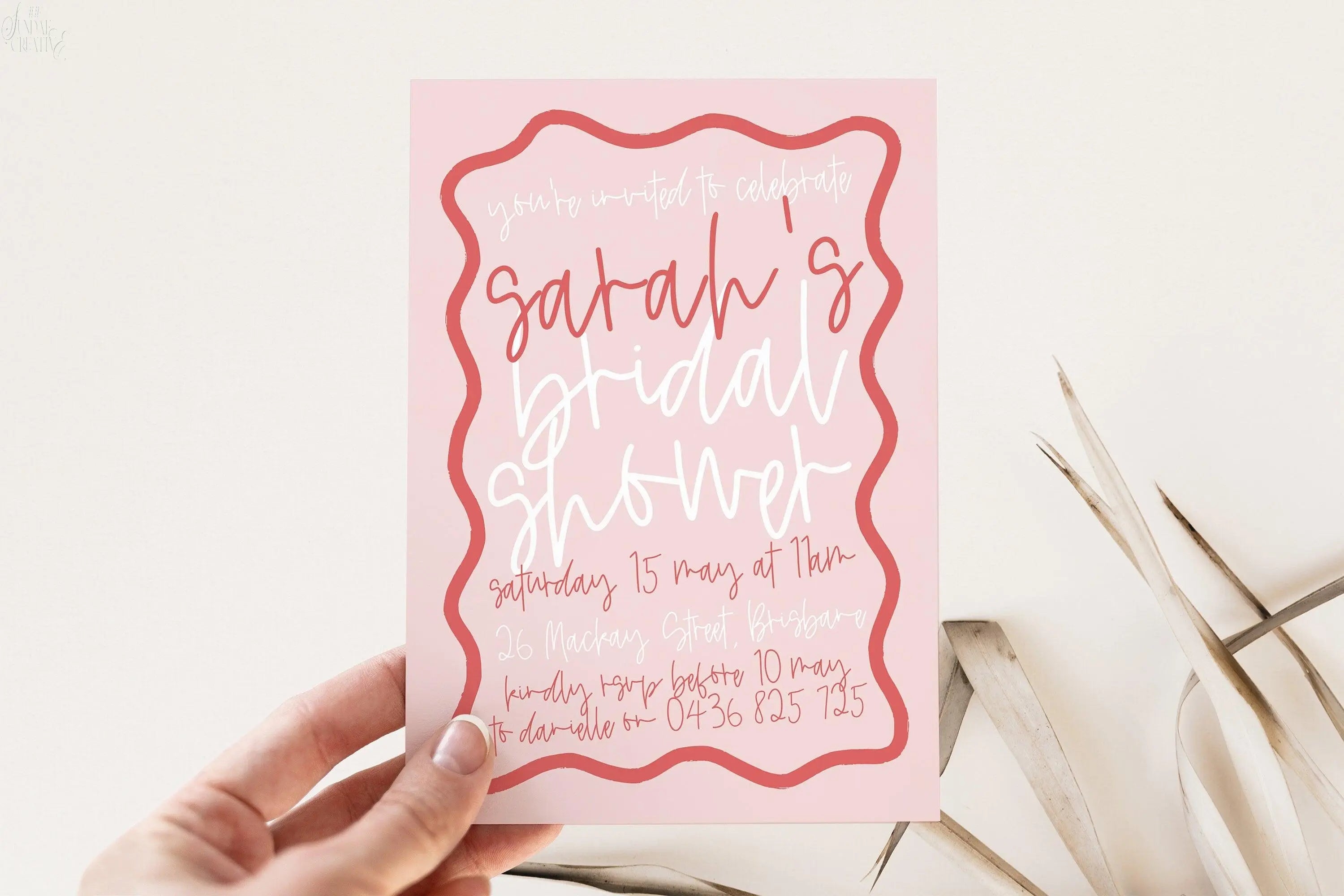 Bridal Shower Invitation Eleni .Bridal Shower Invitation .The Sundae Creative