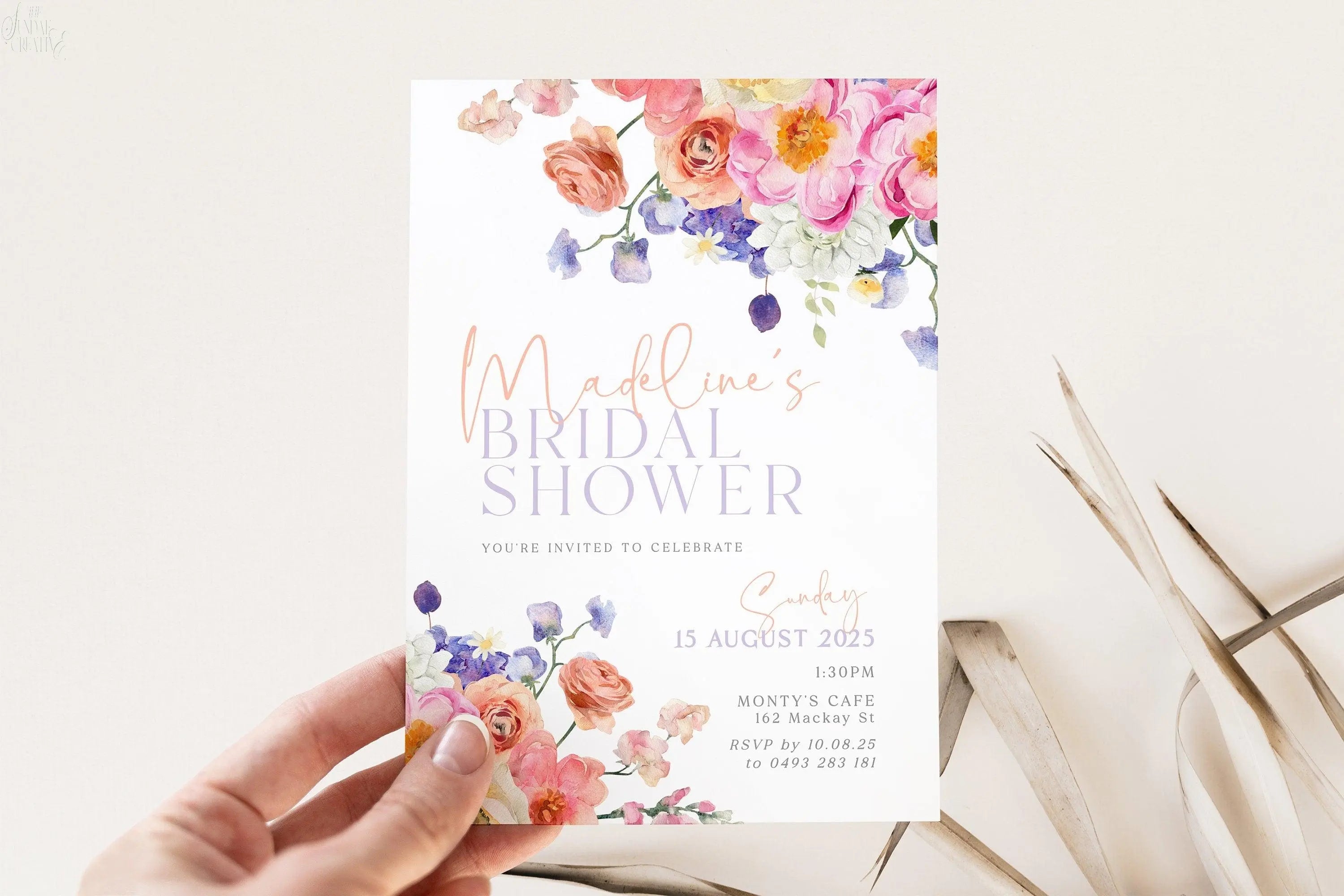 Bridal Shower Invitation Ella .Bridal Shower Invitation .The Sundae Creative