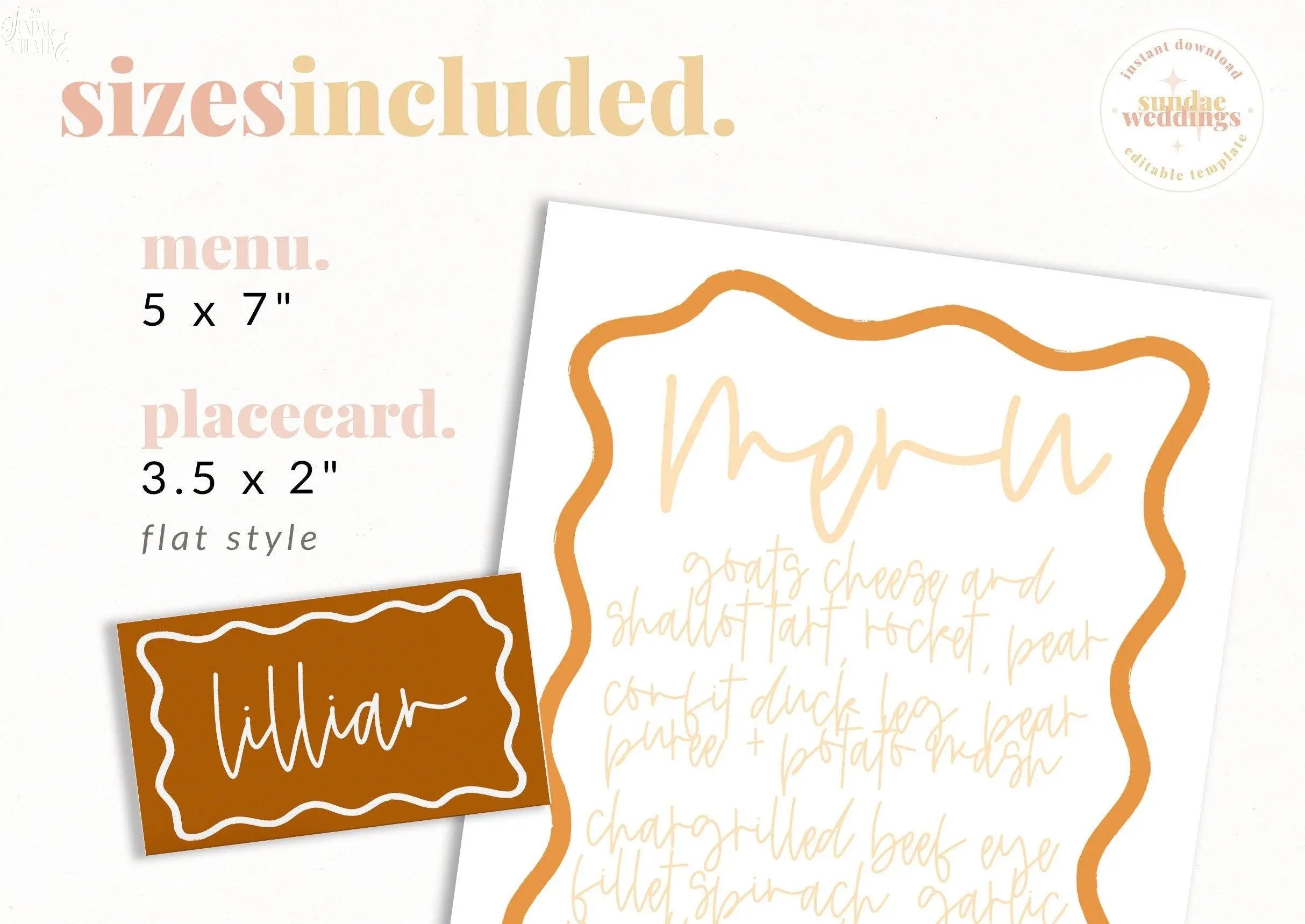 Menu + Placecard - Eleni - THE SUNDAE CREATIVE