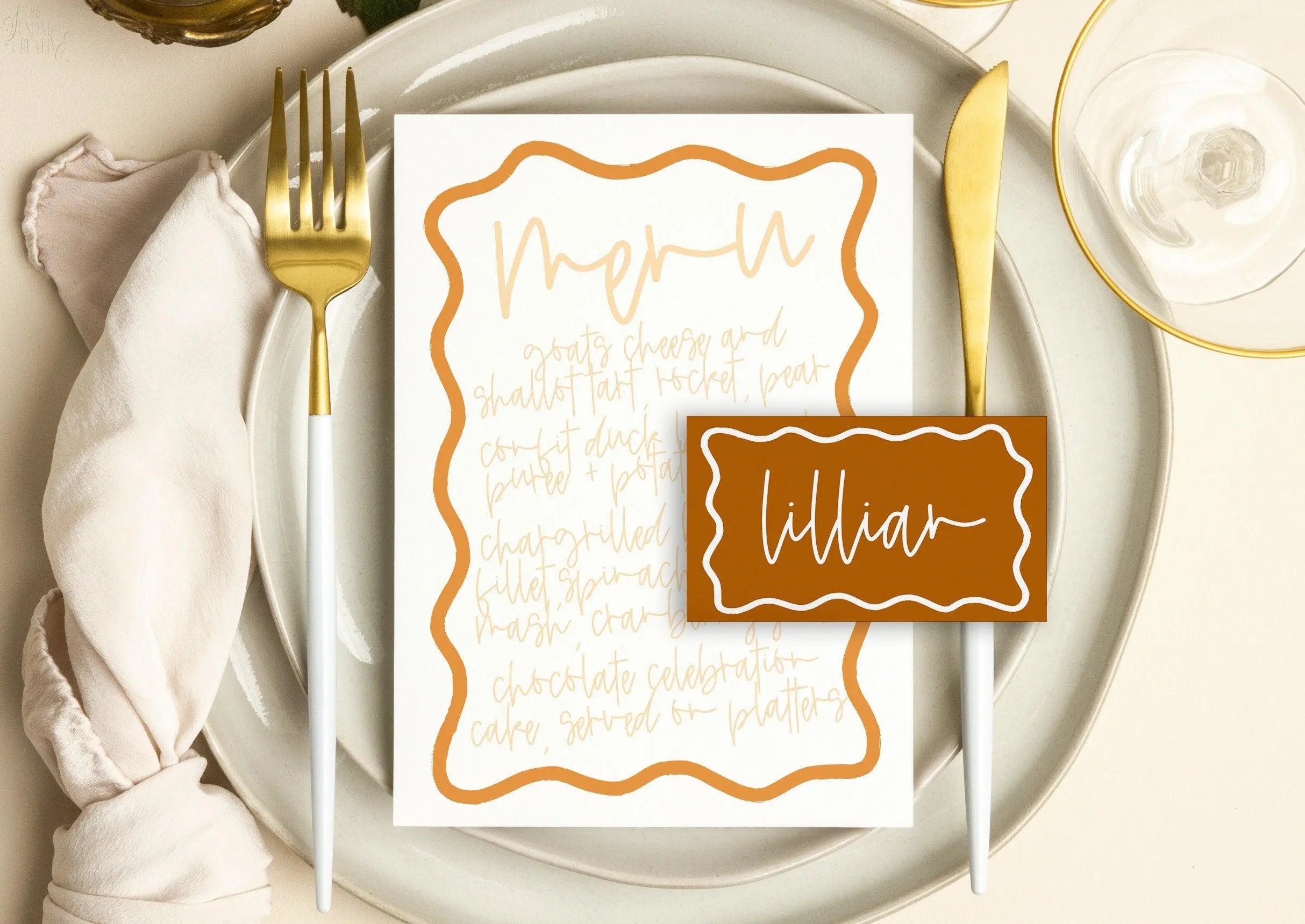 Menu + Placecard - Eleni - THE SUNDAE CREATIVE