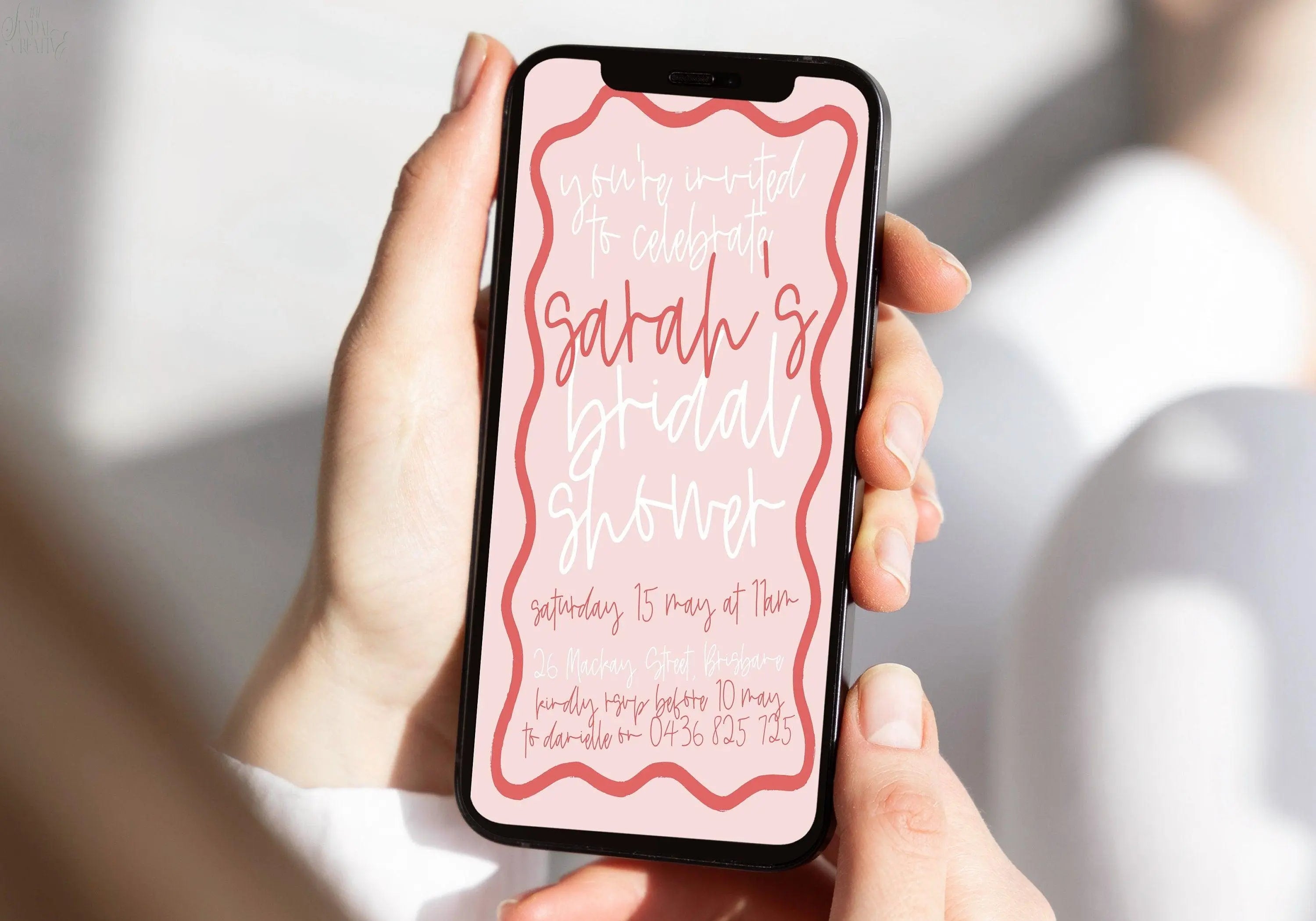 SMS Bridal Shower Invitation Eleni .Bridal Shower Invitation .The Sundae Creative