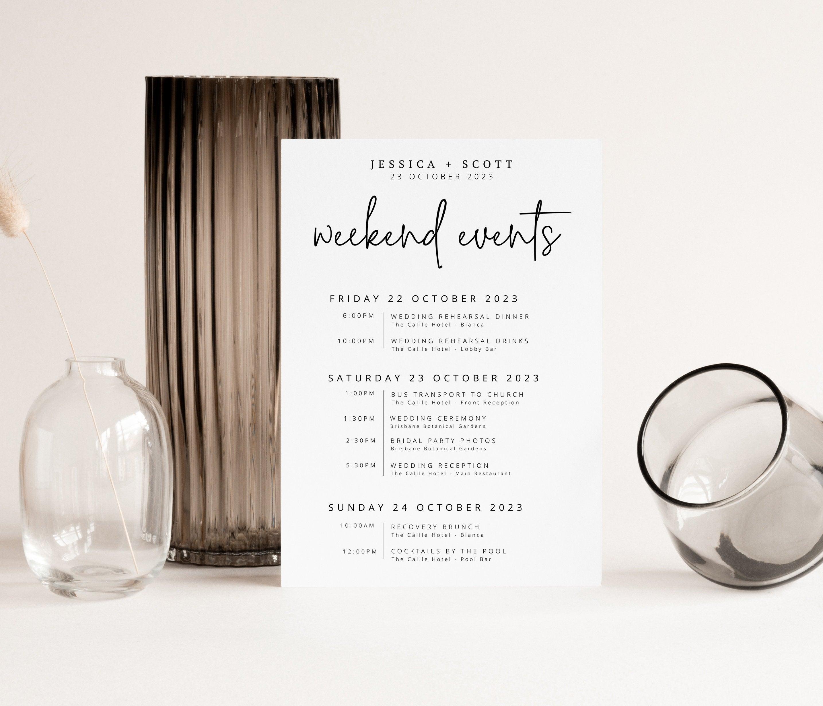 Wedding Itinerary - Ascot - THE SUNDAE CREATIVE