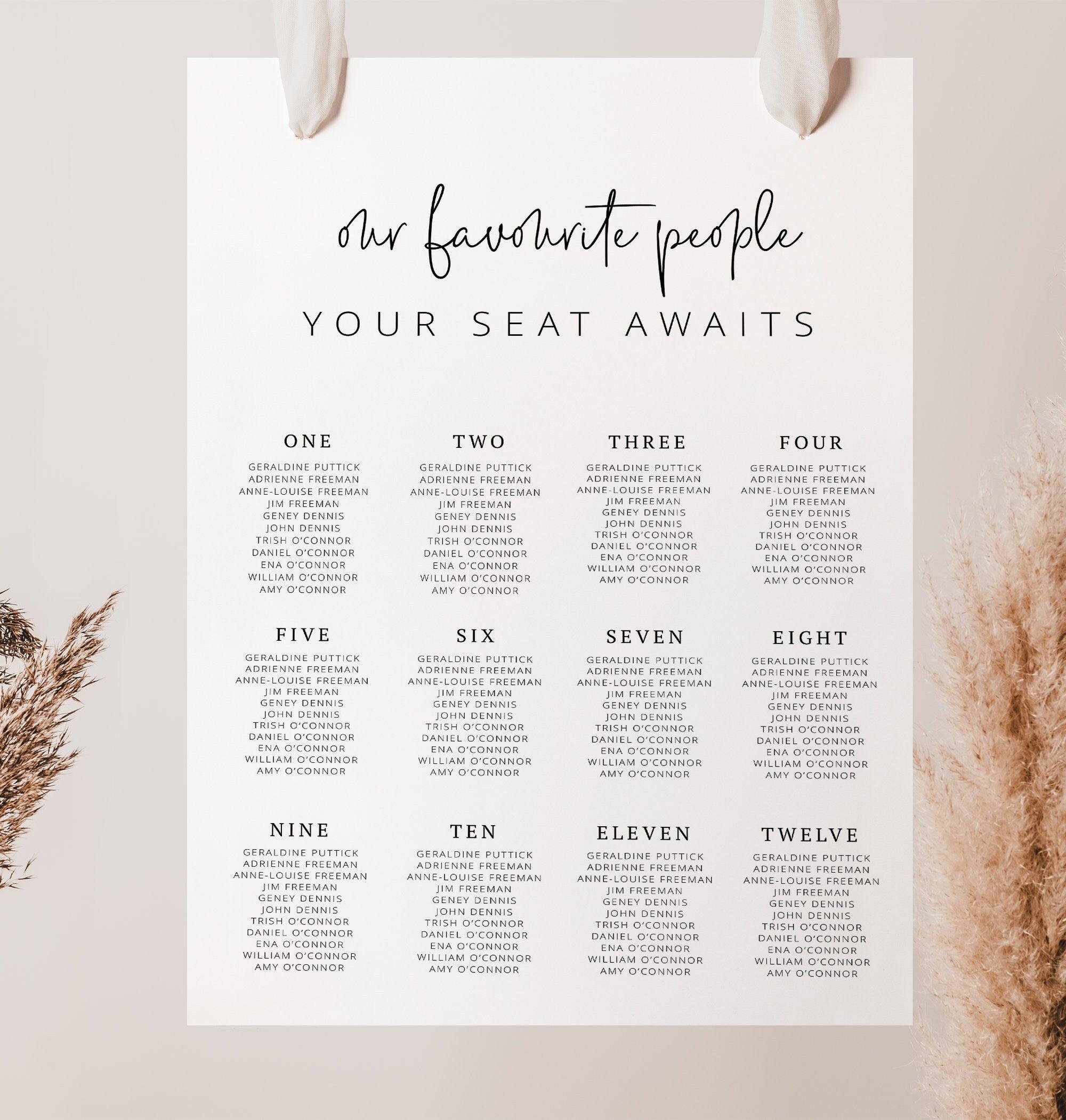 Wedding Seating Plan Ascot  Wedding Seating Plan THE SUNDAE CREATIVE