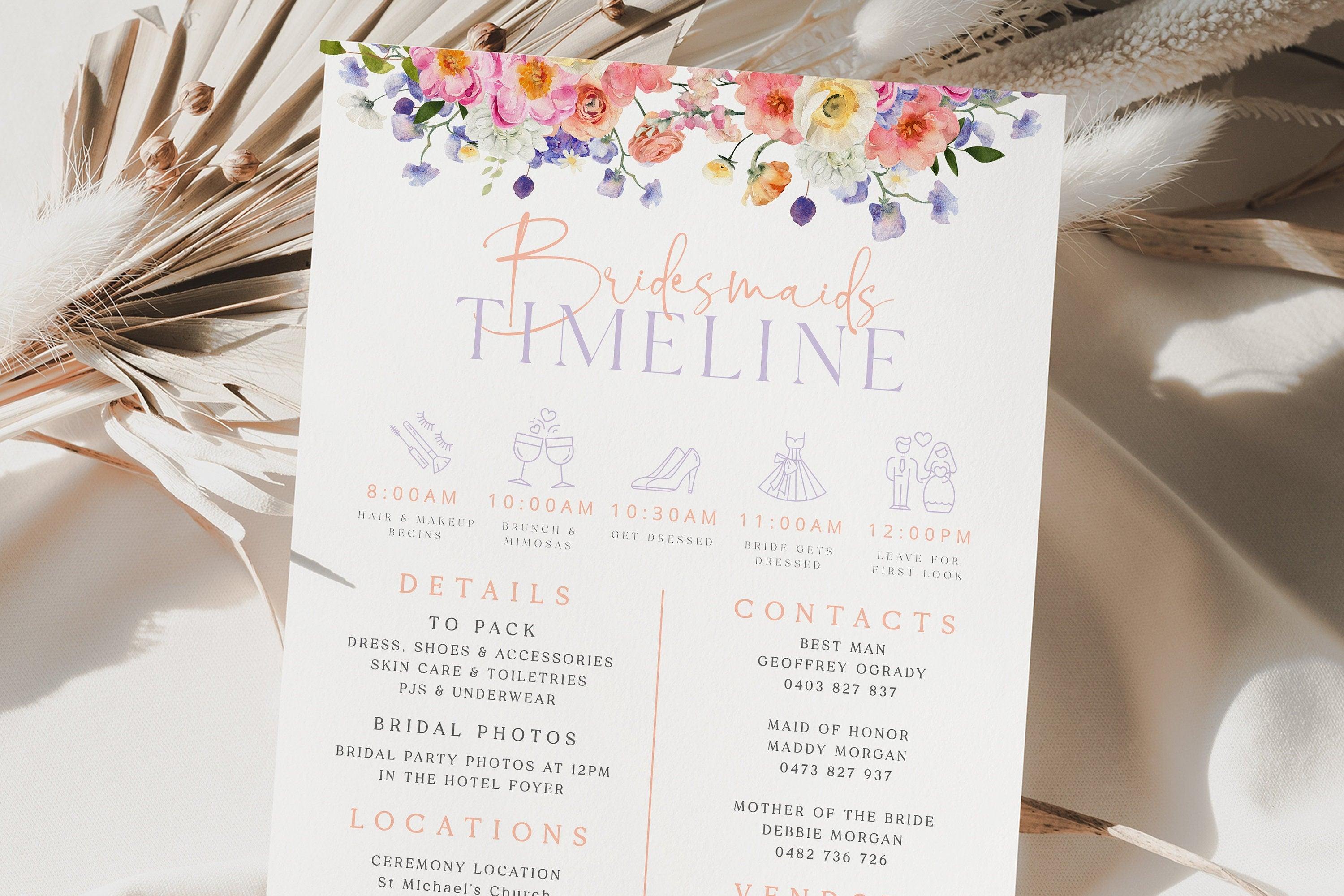 Wedding Timeline Ella - THE SUNDAE CREATIVE