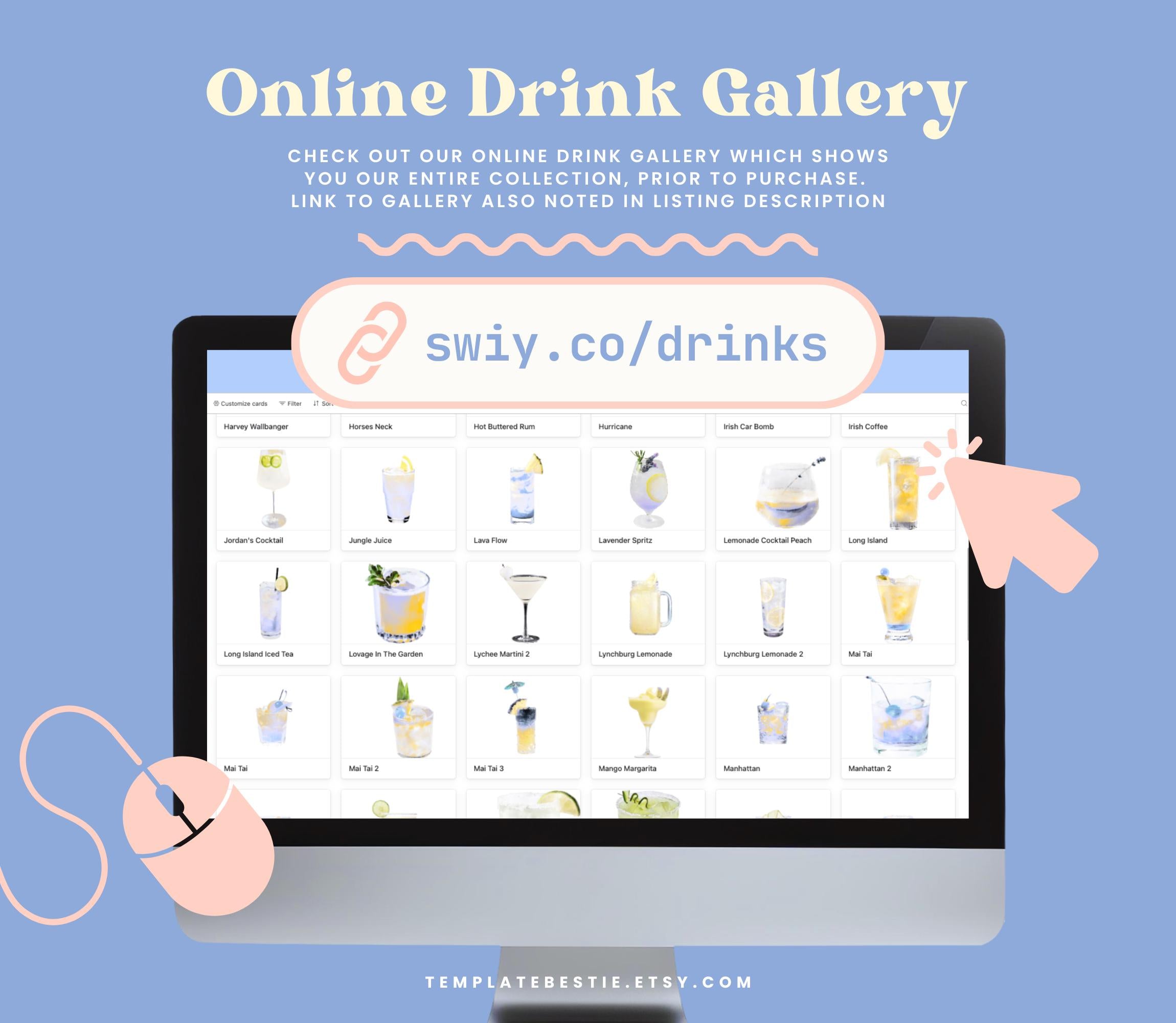 BRIBIE Wedding Signature Drinks Sign, Printable Cocktail Bar Menu Template, Instant Download Template Signage, Templett Editable