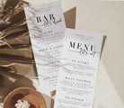 BRIBIE Modern Wedding Menu Template, Minimal Menu Card Border, Printable Party Menu Template, Simple Menu Wedding Templett