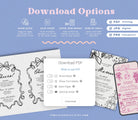 BRIBIE Editable Wedding Menu Template, Minimal Menu Card Border, Printable Party Menu Template, Simple Menu Wedding Templett