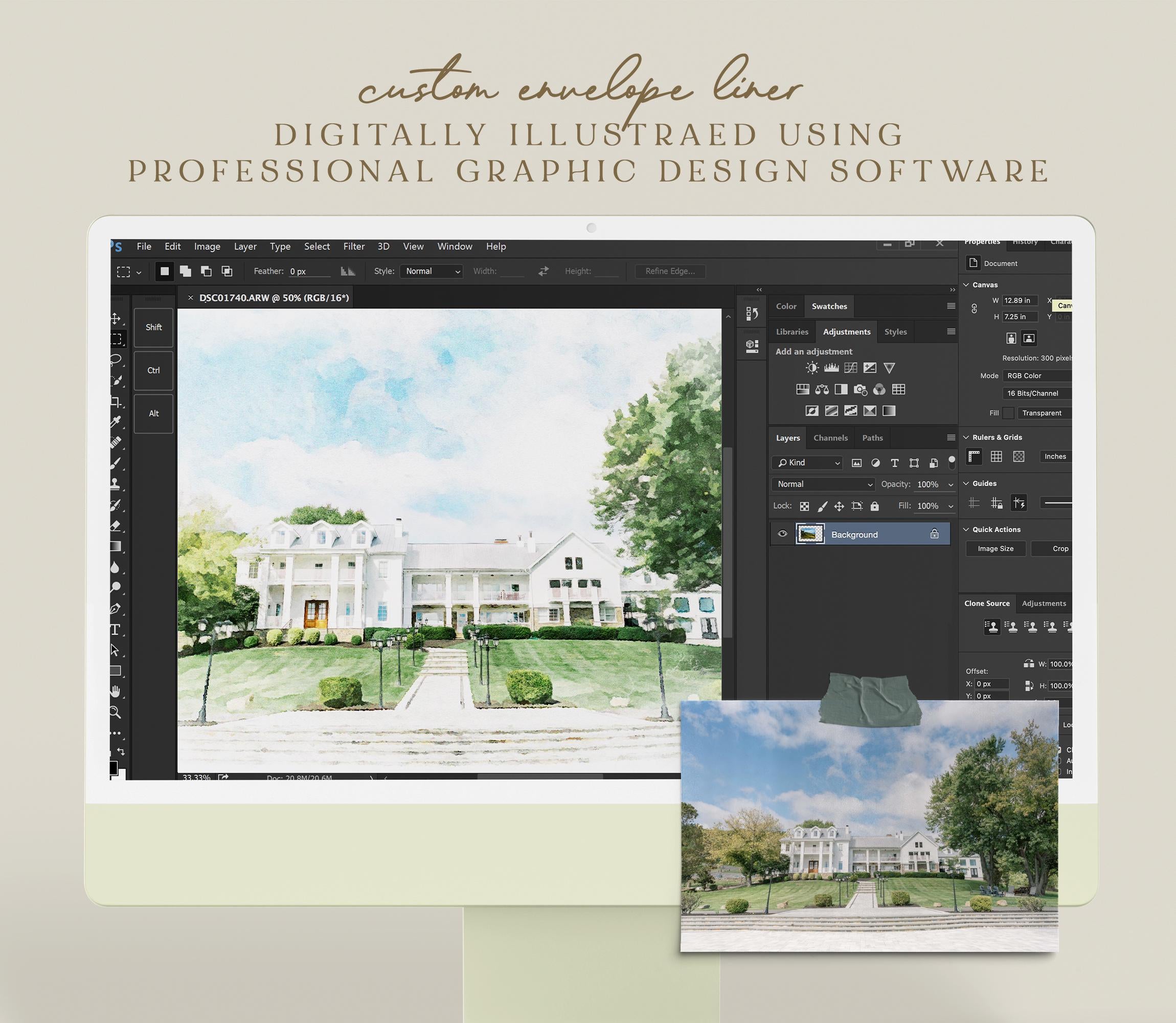 Venue Illustration | Custom Watercolor Wedding Venue Gift, Digital Download Art, PNG & JPEG Format, Unique Wedding Keepsake