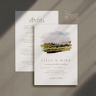 Elegent Watercolour Wedding Venue Illustration, Personalised Digital Invite Template, Watercolour Wedding Invitation Template Canva