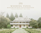 Custom Watercolour Wedding Venue Illustration