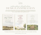 Custom Watercolour Wedding Venue Illustration