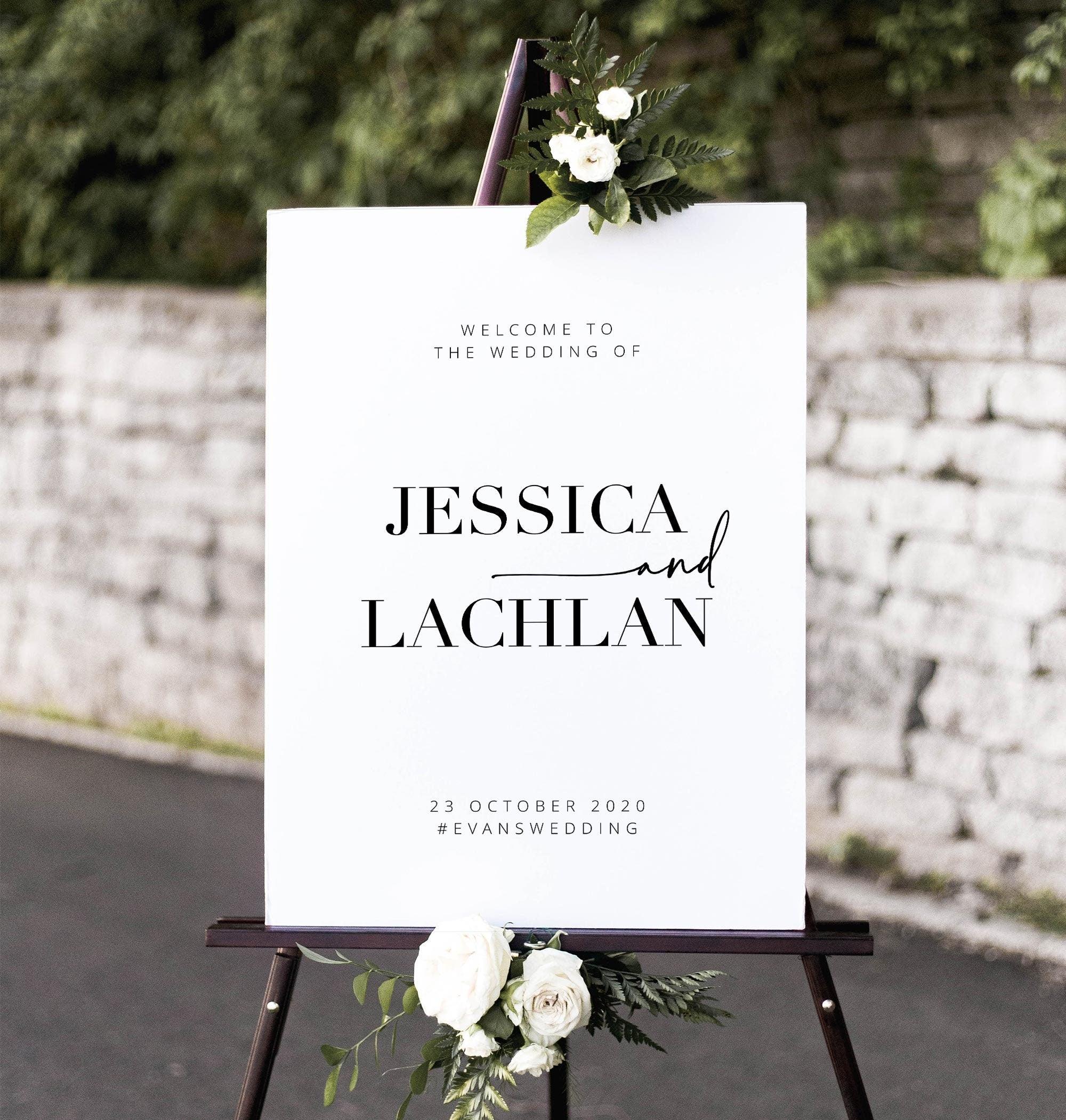 Minimalist Wedding Welcome Sign - Bribie - The Sundae Creative