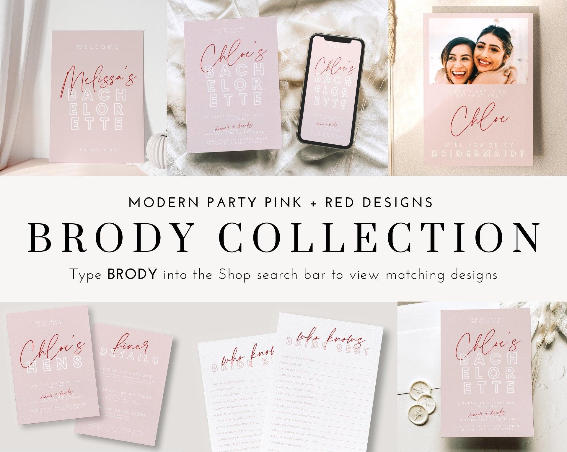 Pink Red Bridal Shower Game Bundle - Brody - The Sundae Creative
