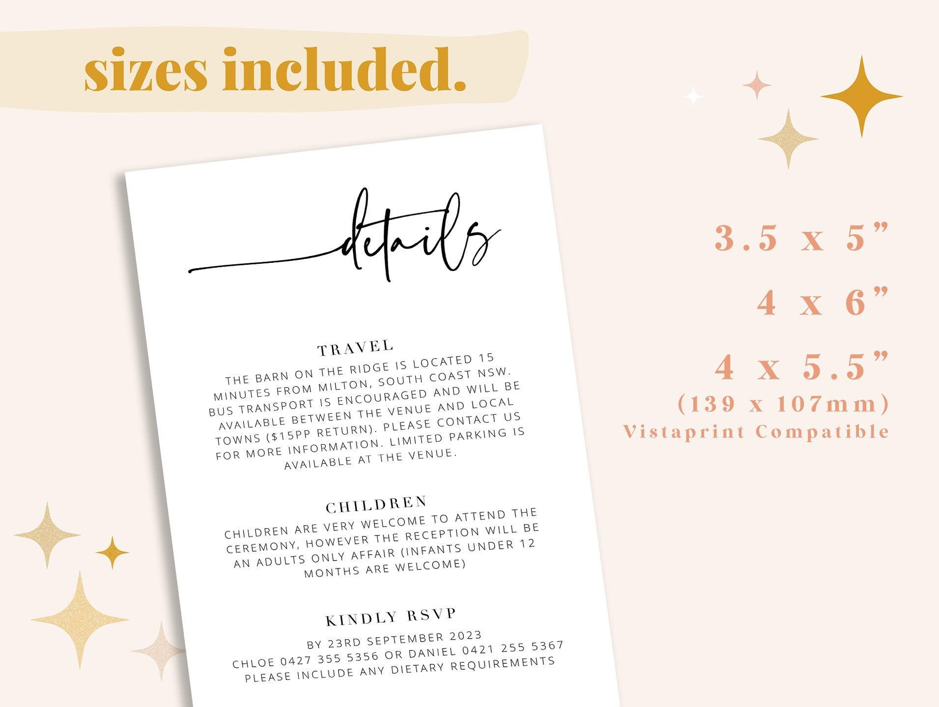 Wedding Details Card - Bribie - The Sundae Creative