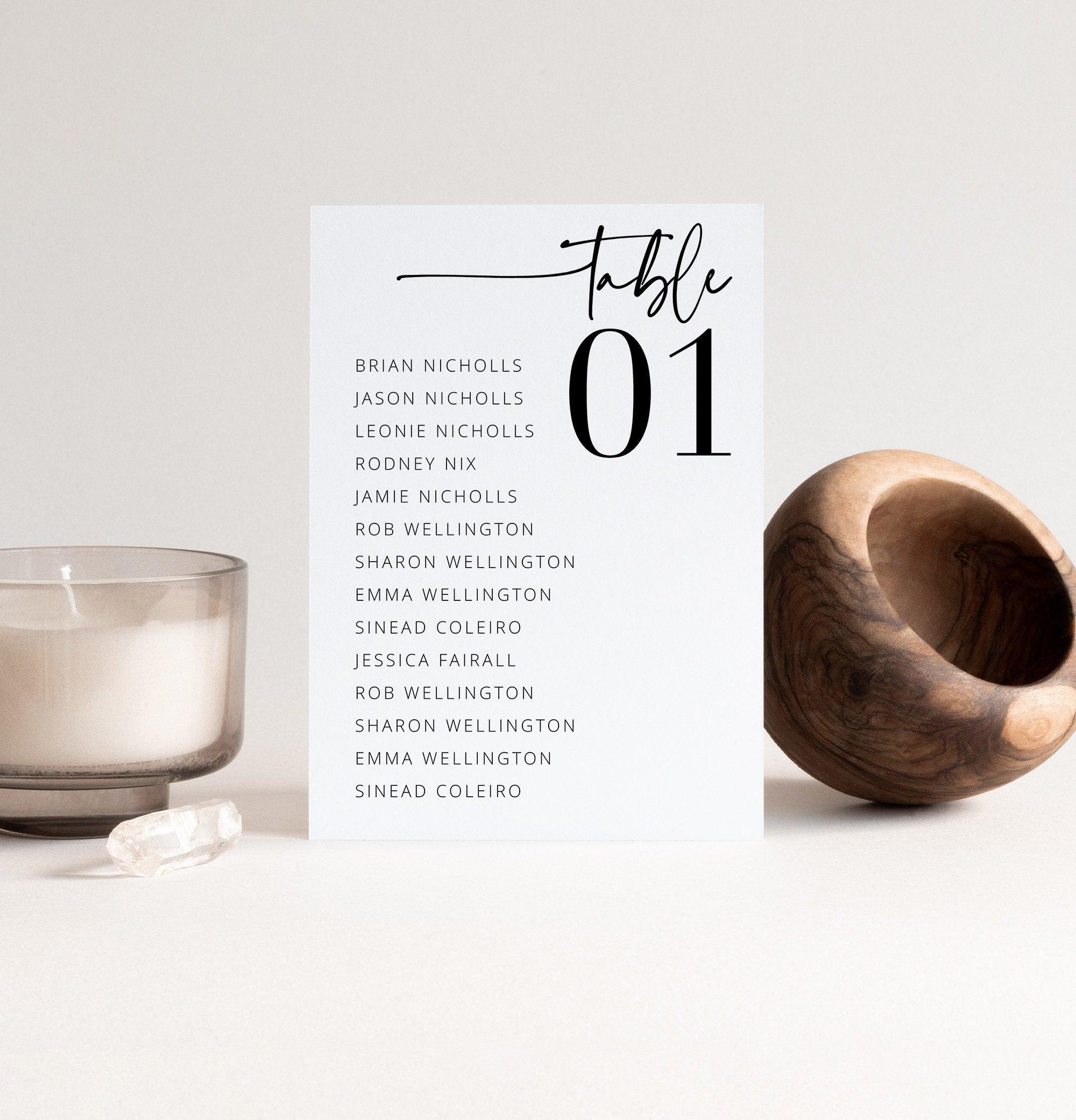 Bribie Seating Table Numbers - The Sundae Creative