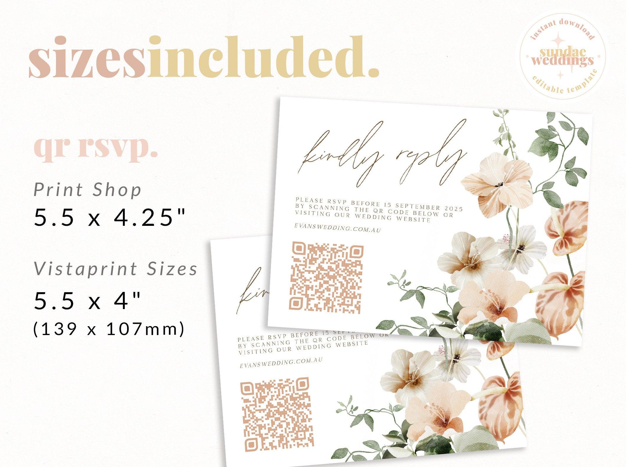 Tropical Wedding RSVP QR Card - Bali - The Sundae Creative