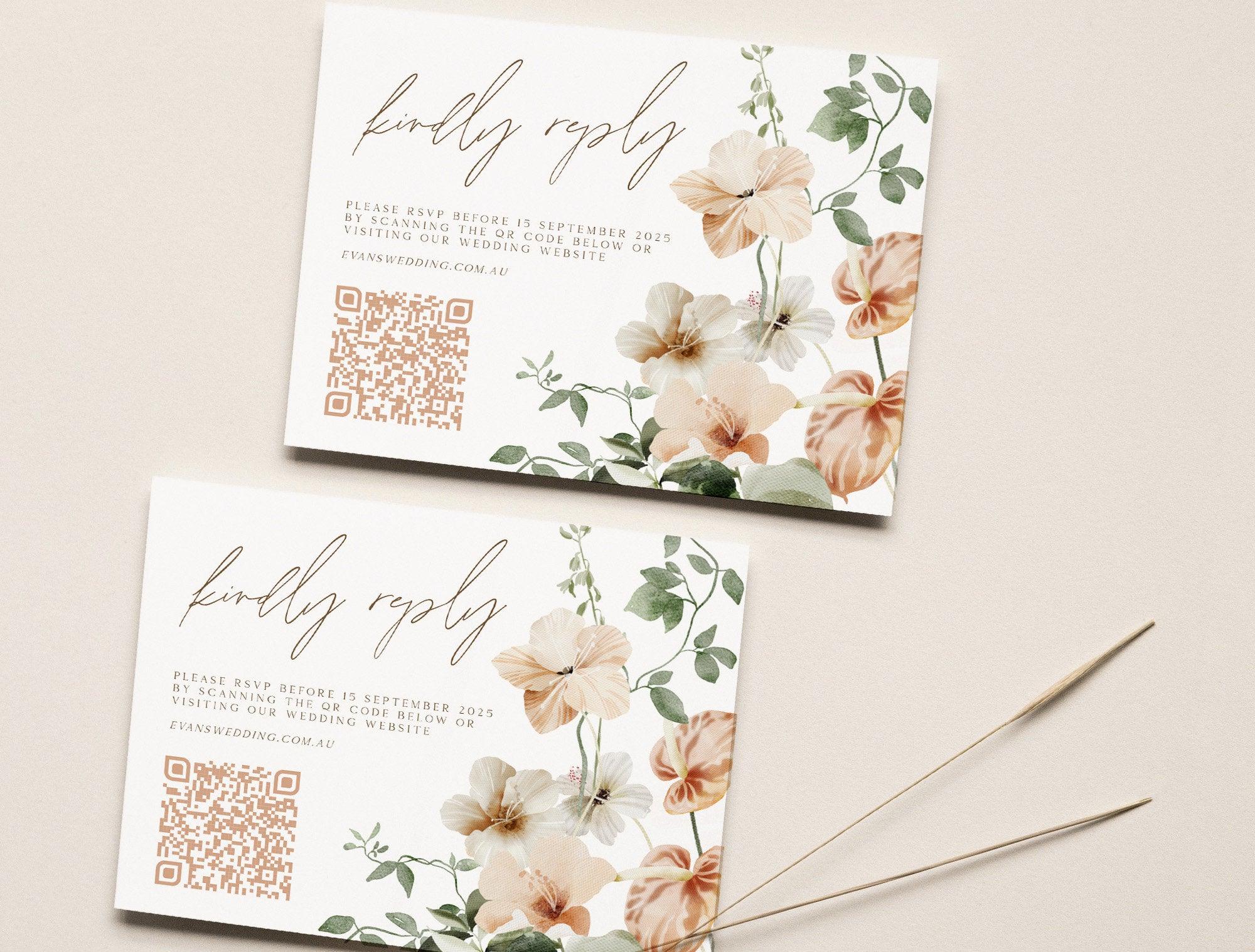Tropical Wedding RSVP QR Card - Bali - The Sundae Creative