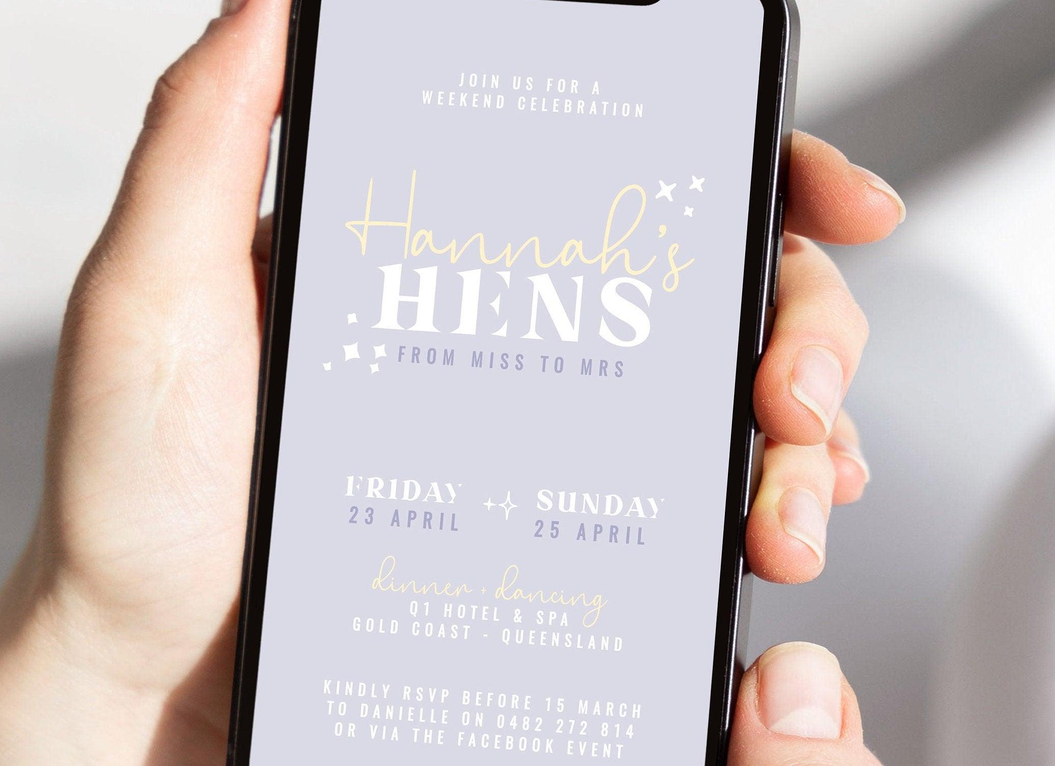 Electronic Hens Night Invitation - Stars - The Sundae Creative