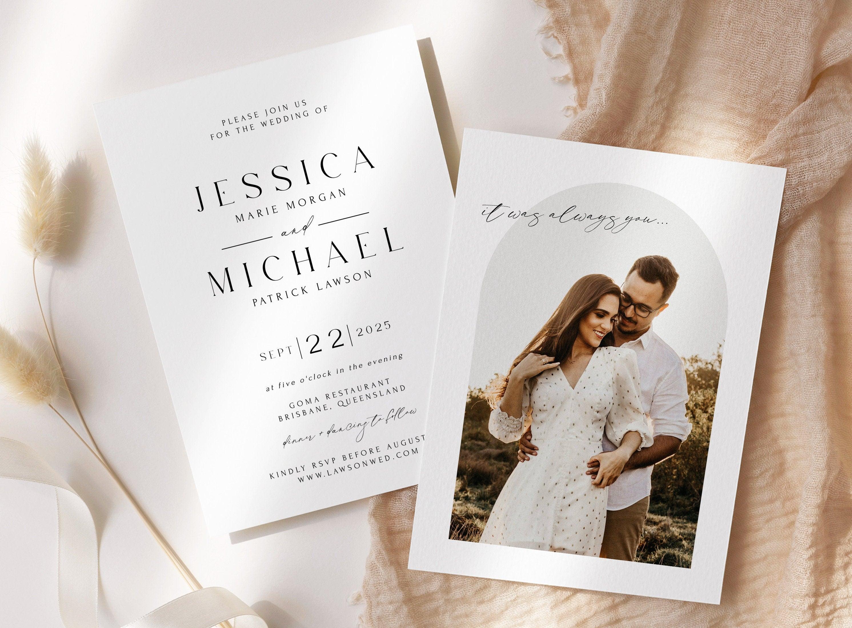 Royal Minimalist Wedding Invitation .Wedding Invitation .The Sundae Creative