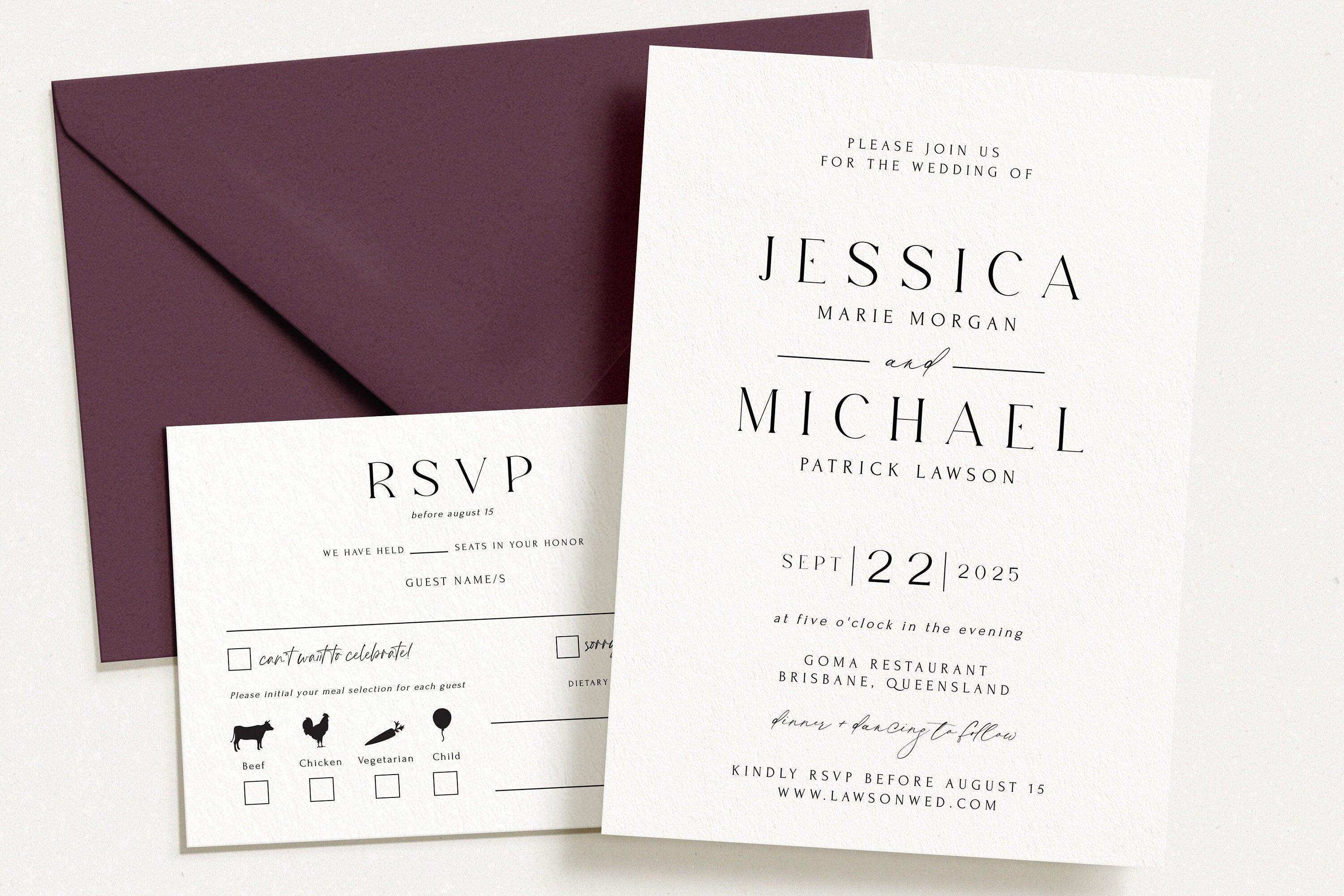 Royal Wedding Invitation Set .Wedding Invitation .The Sundae Creative