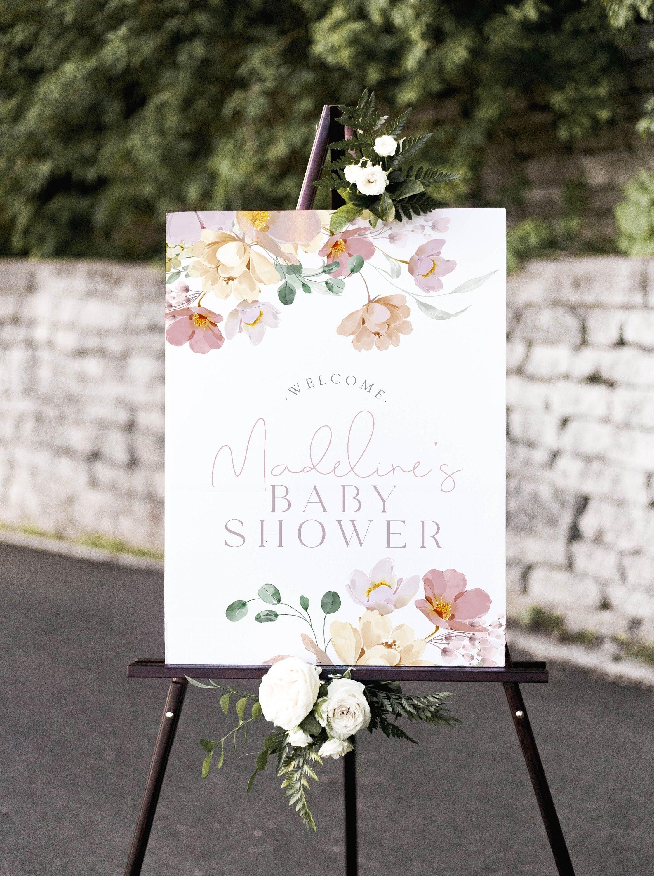 Floral Baby Shower Welcome Sign - Ruby - The Sundae Creative