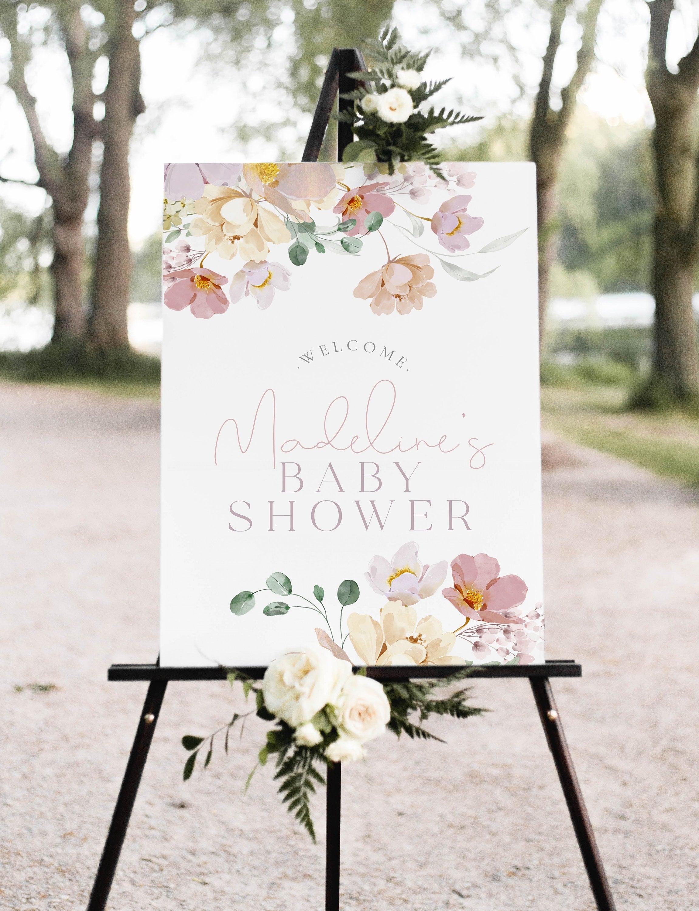 Floral Baby Shower Welcome Sign - Ruby - The Sundae Creative