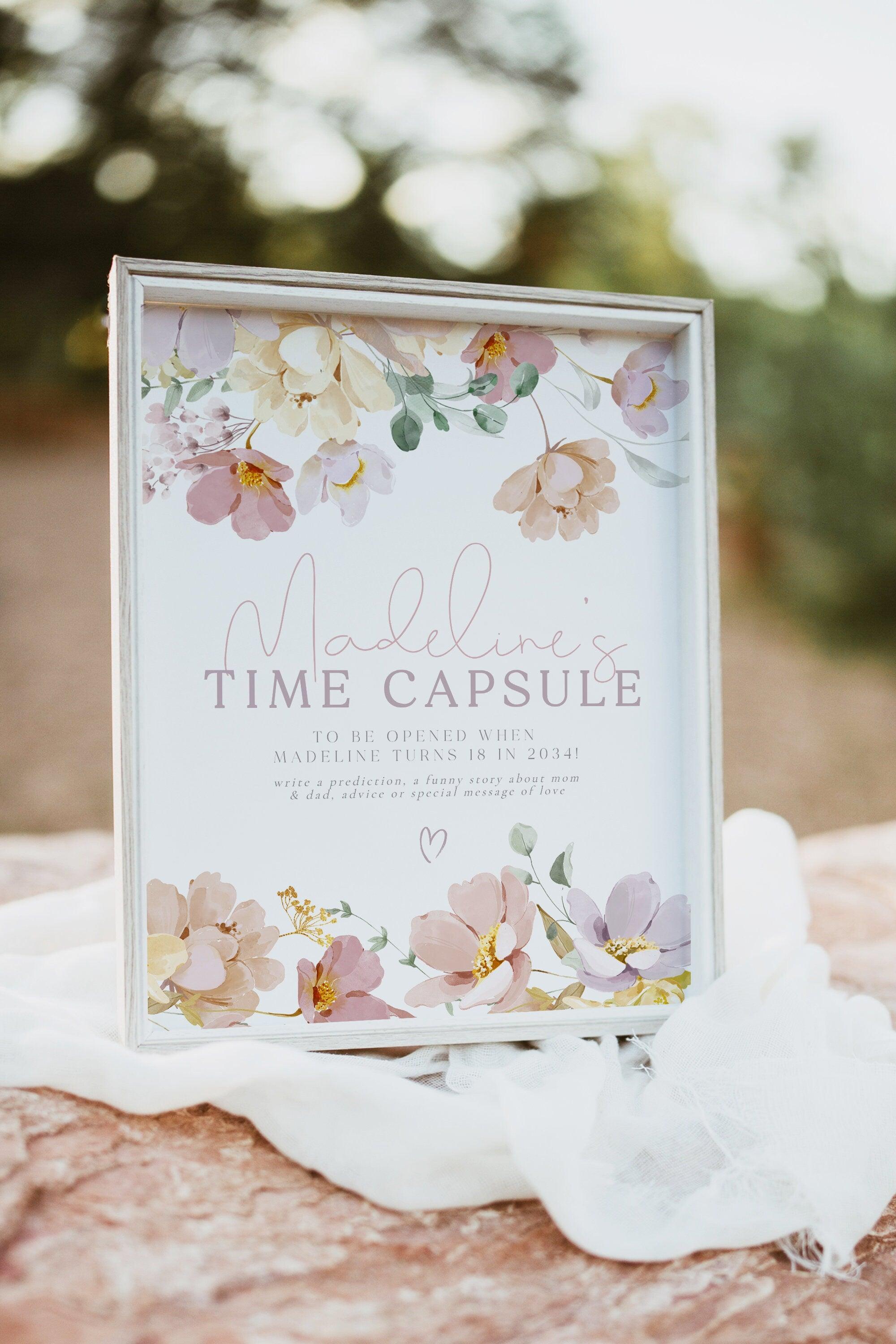 1st Birthday Time Capsule Sign - Ruby - The Sundae Creative