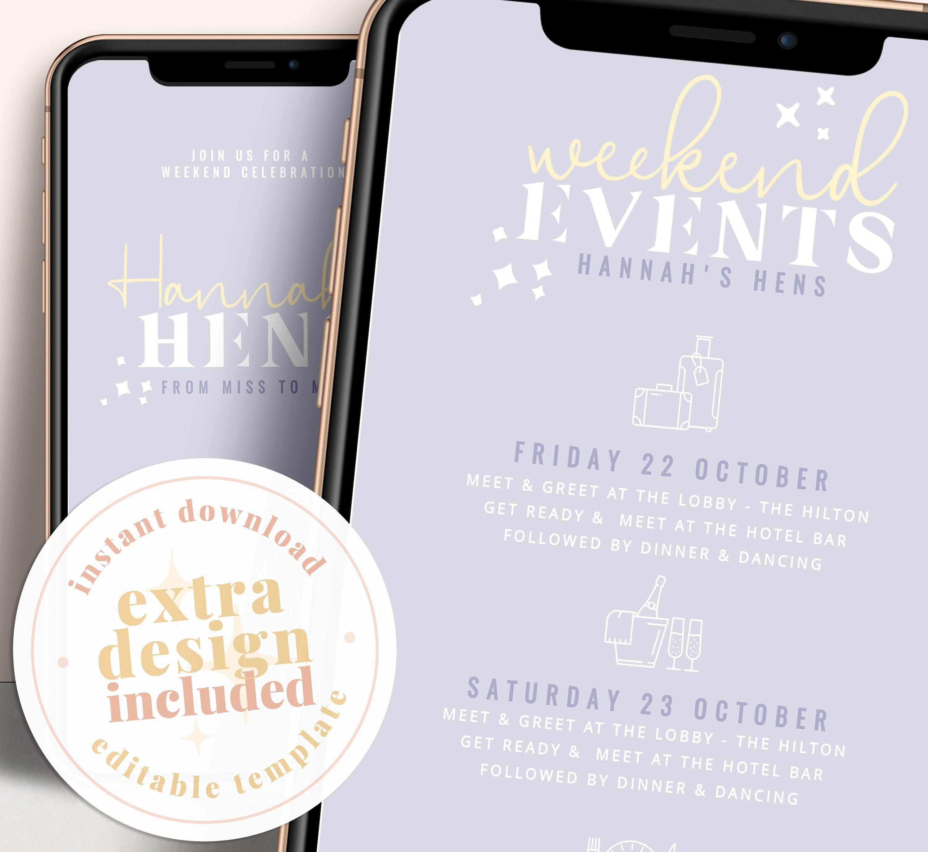 Electronic Hens Night Invitation - Stars - The Sundae Creative