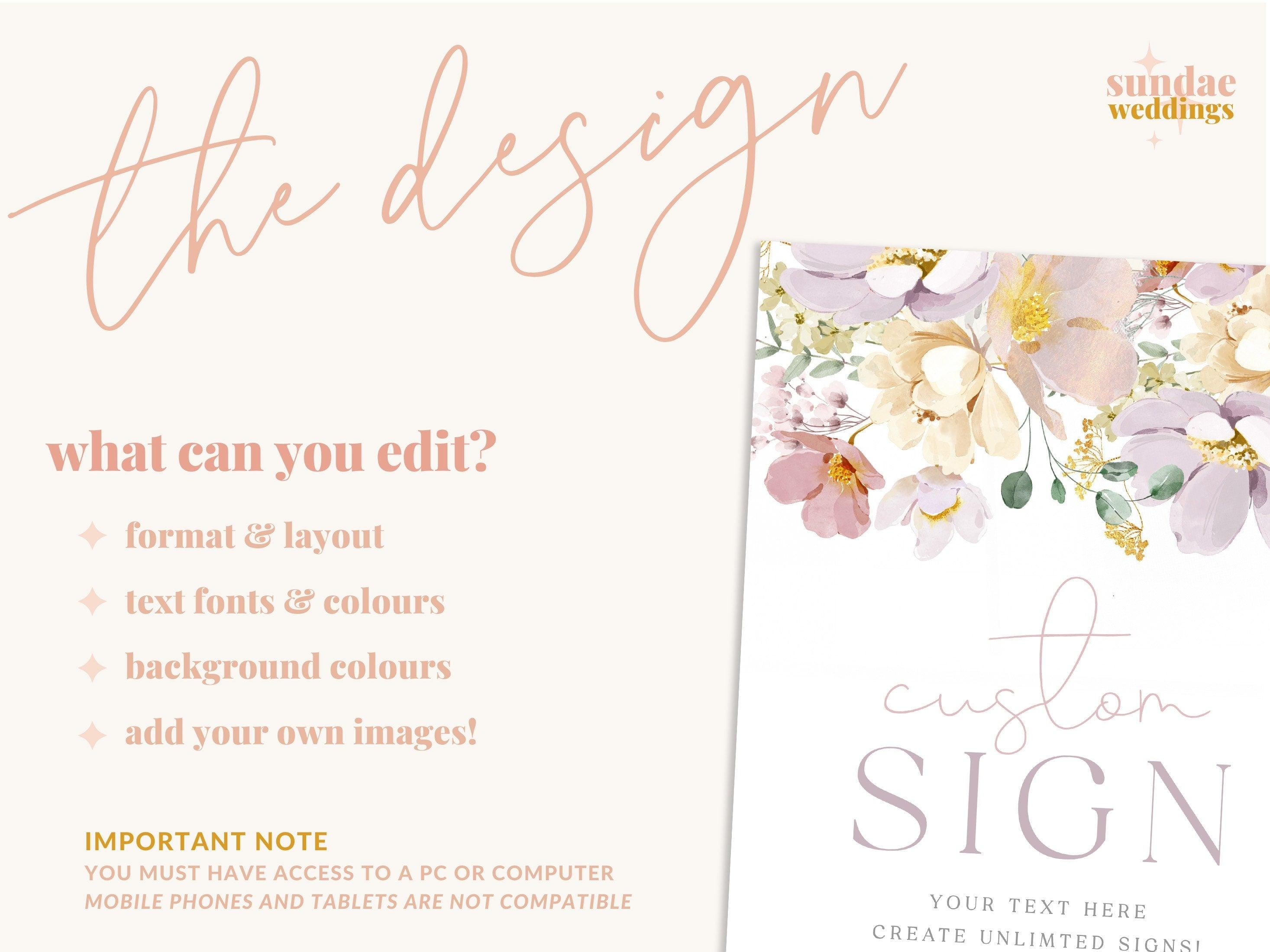 Baby Shower Custom Text Sign Template - Ruby - The Sundae Creative