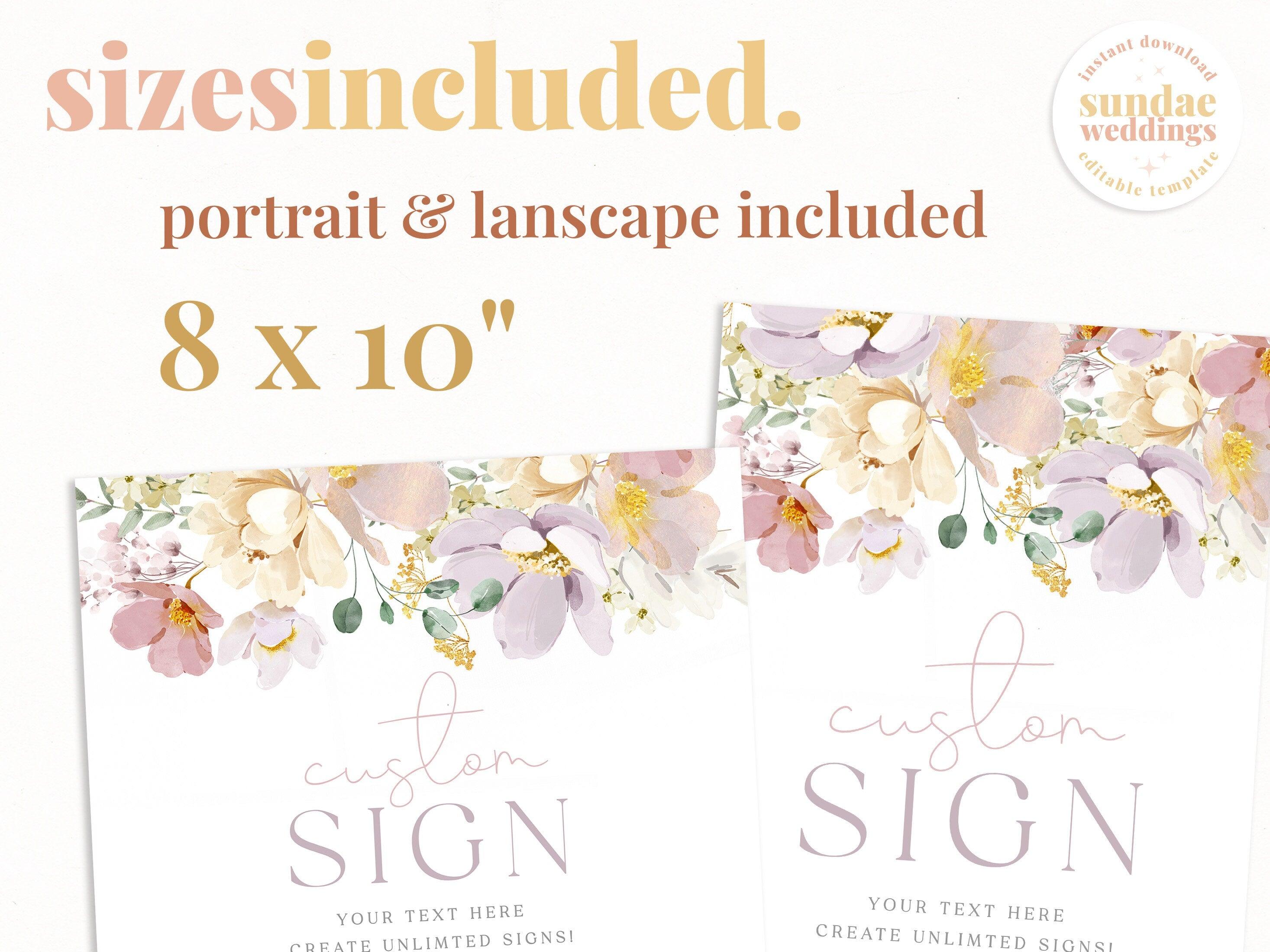 Baby Shower Custom Text Sign Template - Ruby - The Sundae Creative