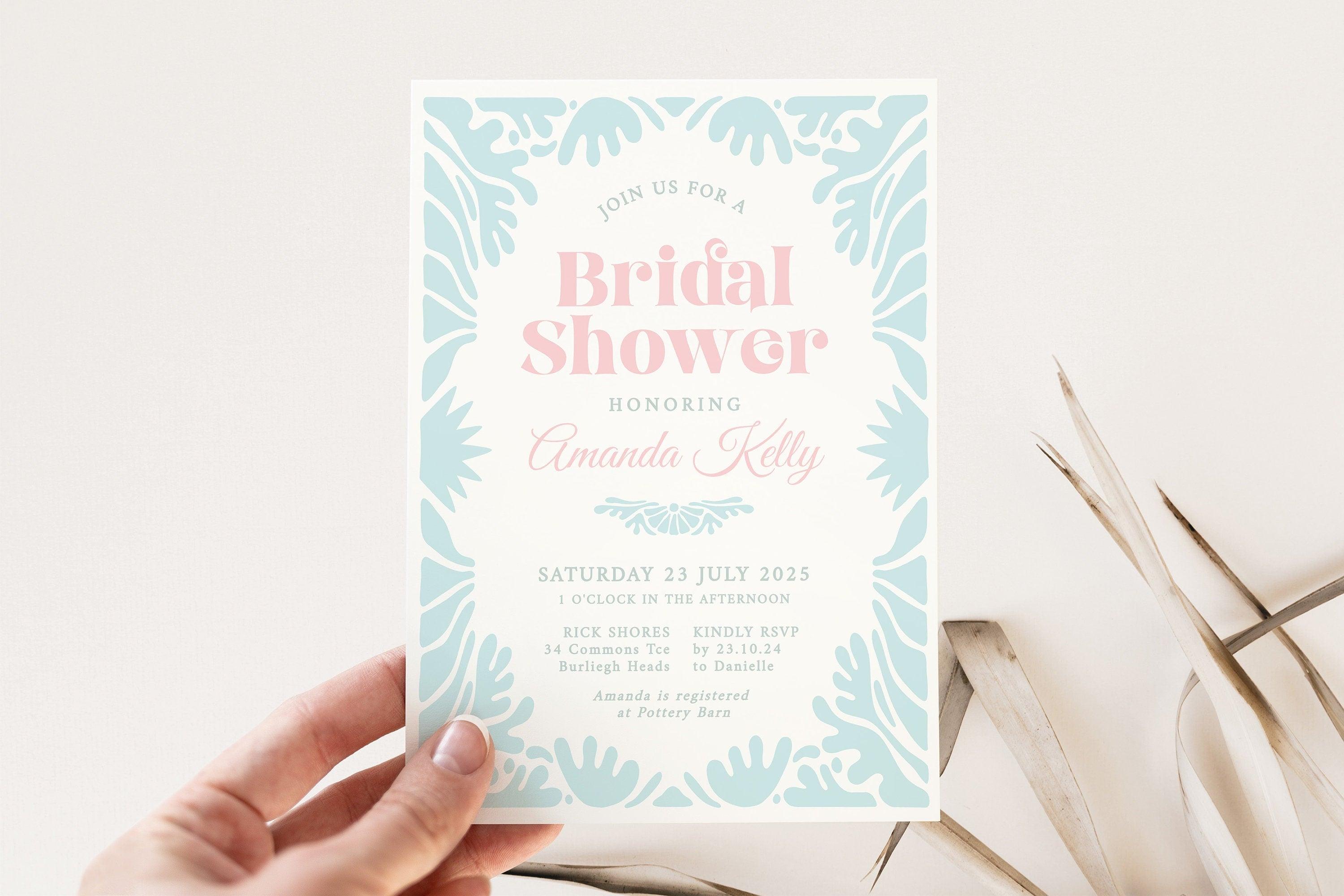 Retro bridal shower invitation Bessie .Bridal Shower Invitation .The Sundae Creative