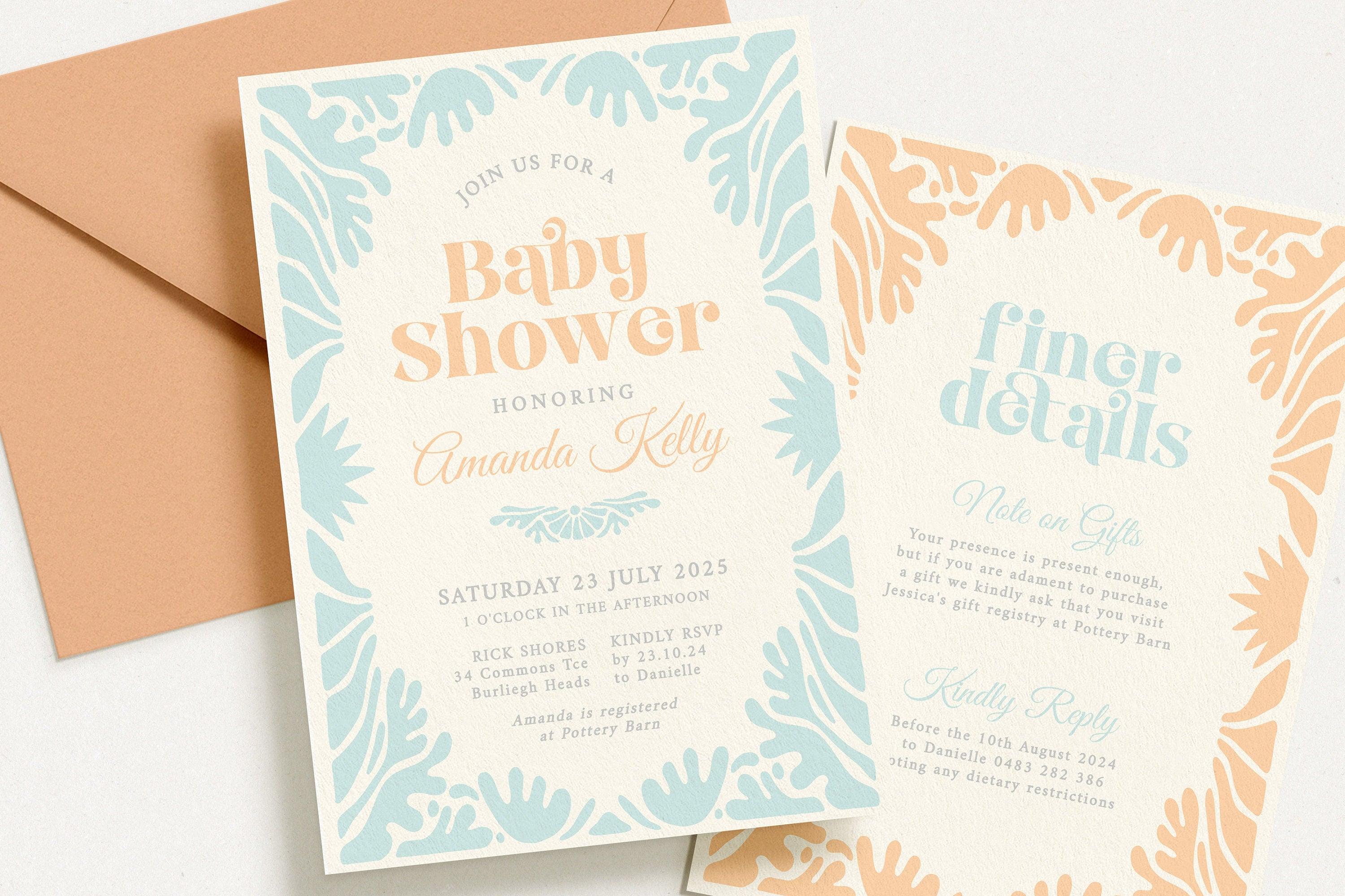 Art Deco Baby Shower Invitation - Bessie - The Sundae Creative