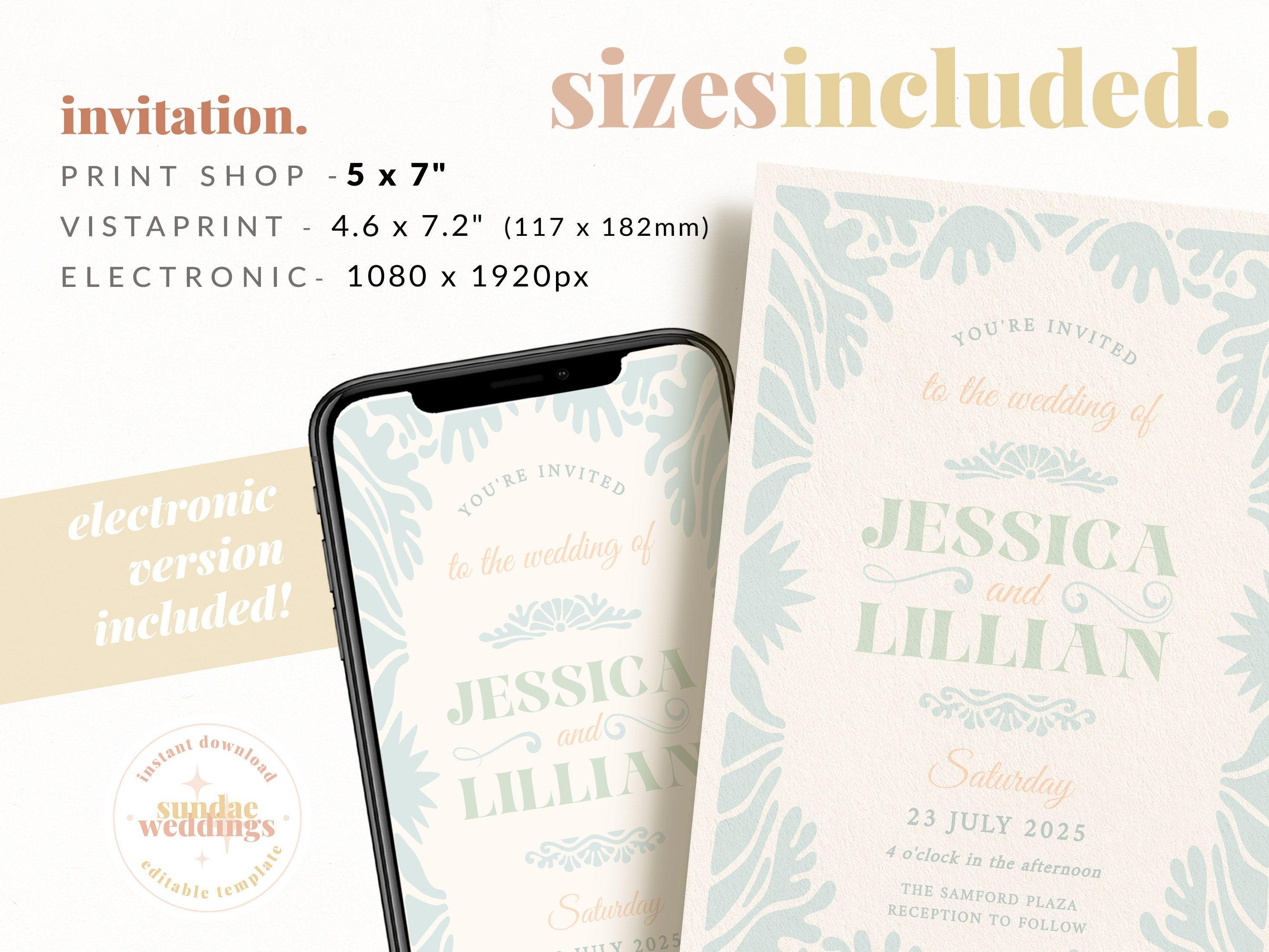 Bessie Wedding Invitation Template .Wedding Invitation .The Sundae Creative