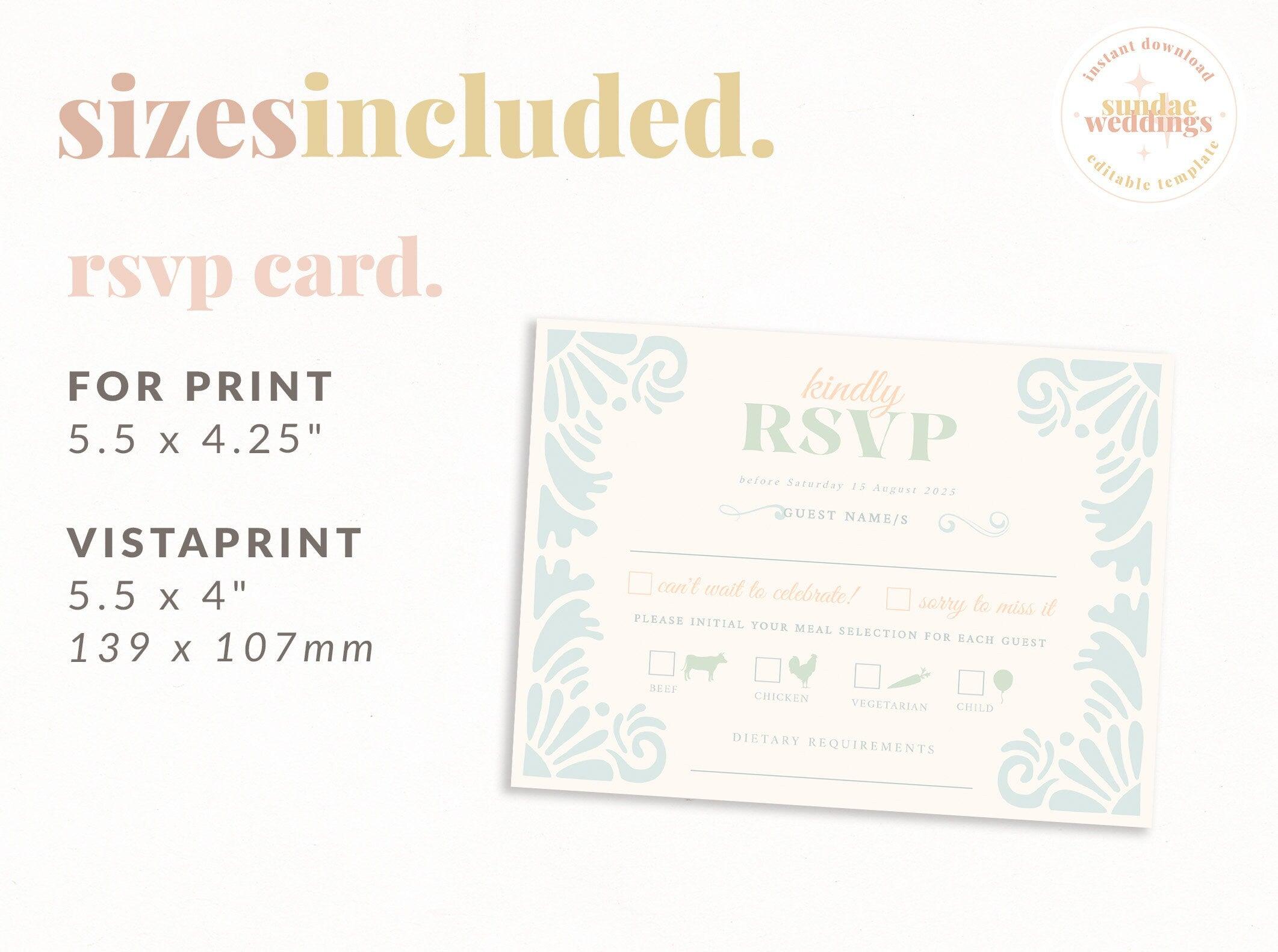 Art Deco Wedding Meal RSVP Card - Bessie - The Sundae Creative