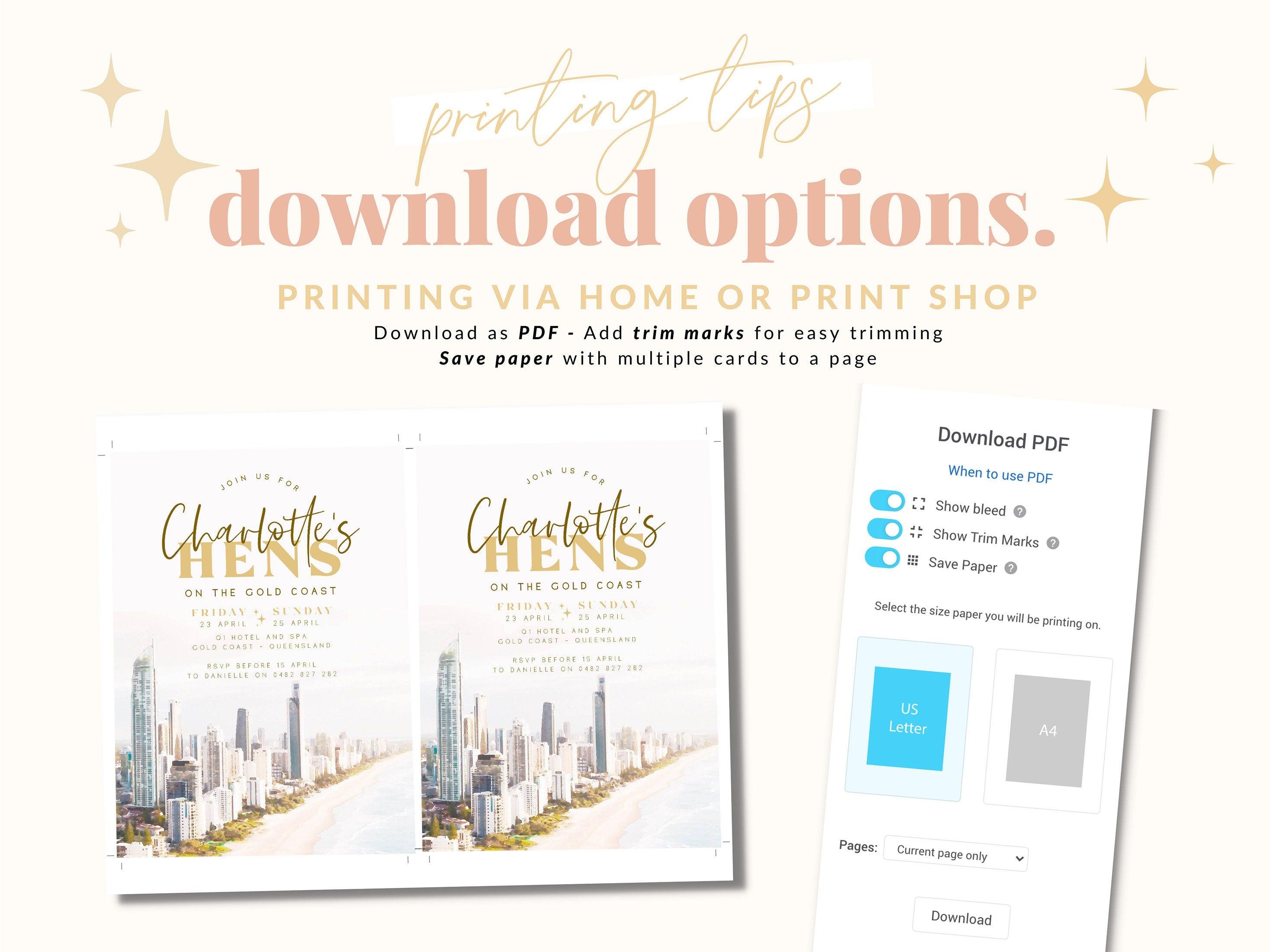 Gold Coast Hens Weekend invitation - Soriée - The Sundae Creative