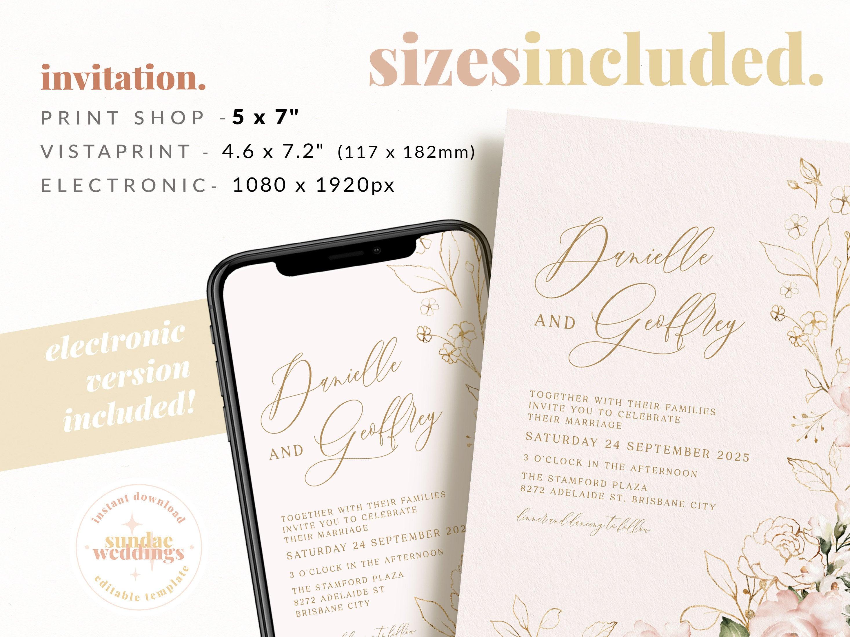 Chloe Wedding Invitation Template .Wedding Invitation .The Sundae Creative