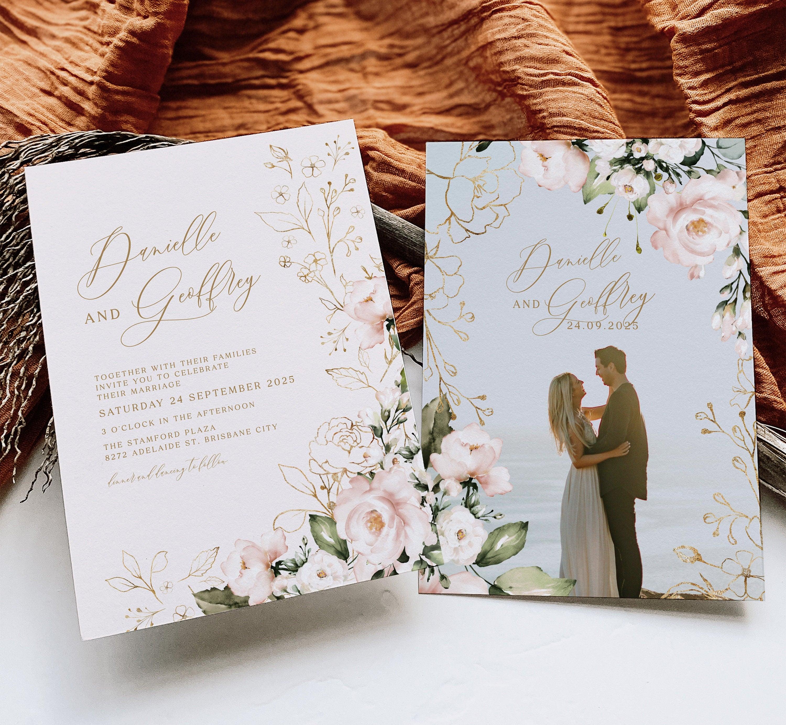 Chloe Wedding Invitation Template .Wedding Invitation .The Sundae Creative