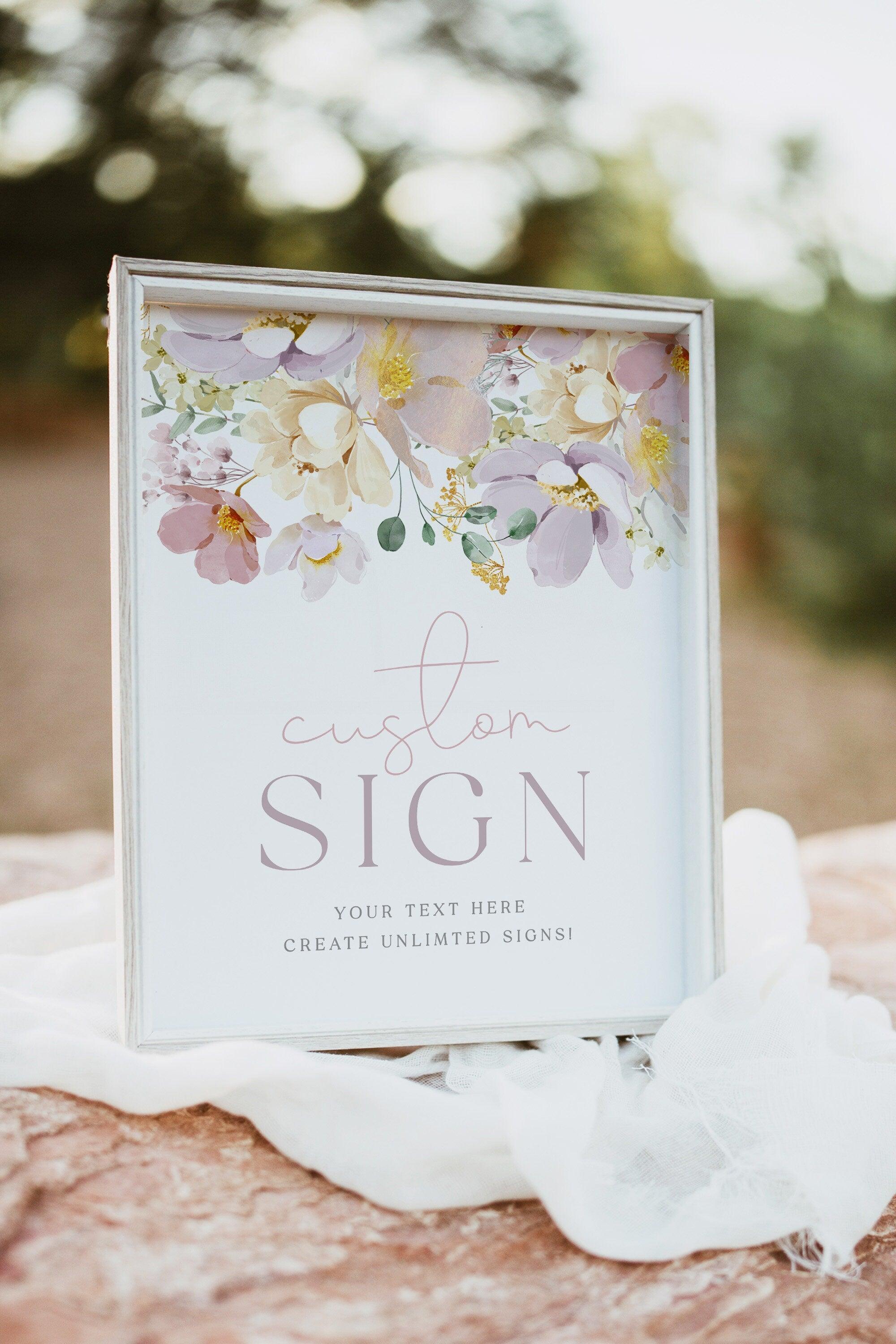 Baby Shower Custom Text Sign Template - Ruby - The Sundae Creative
