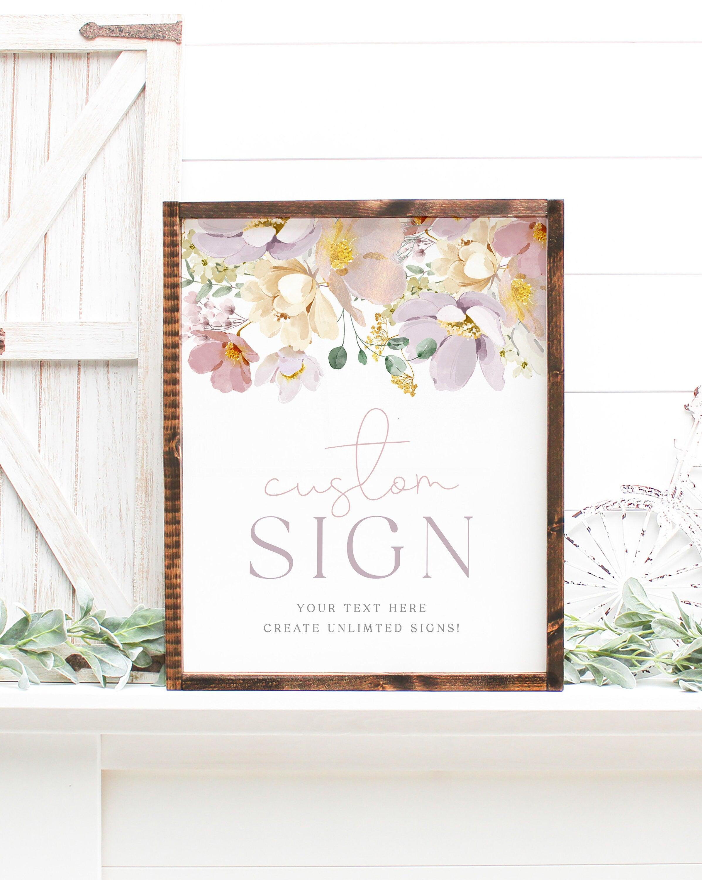 Baby Shower Custom Text Sign Template - Ruby - The Sundae Creative