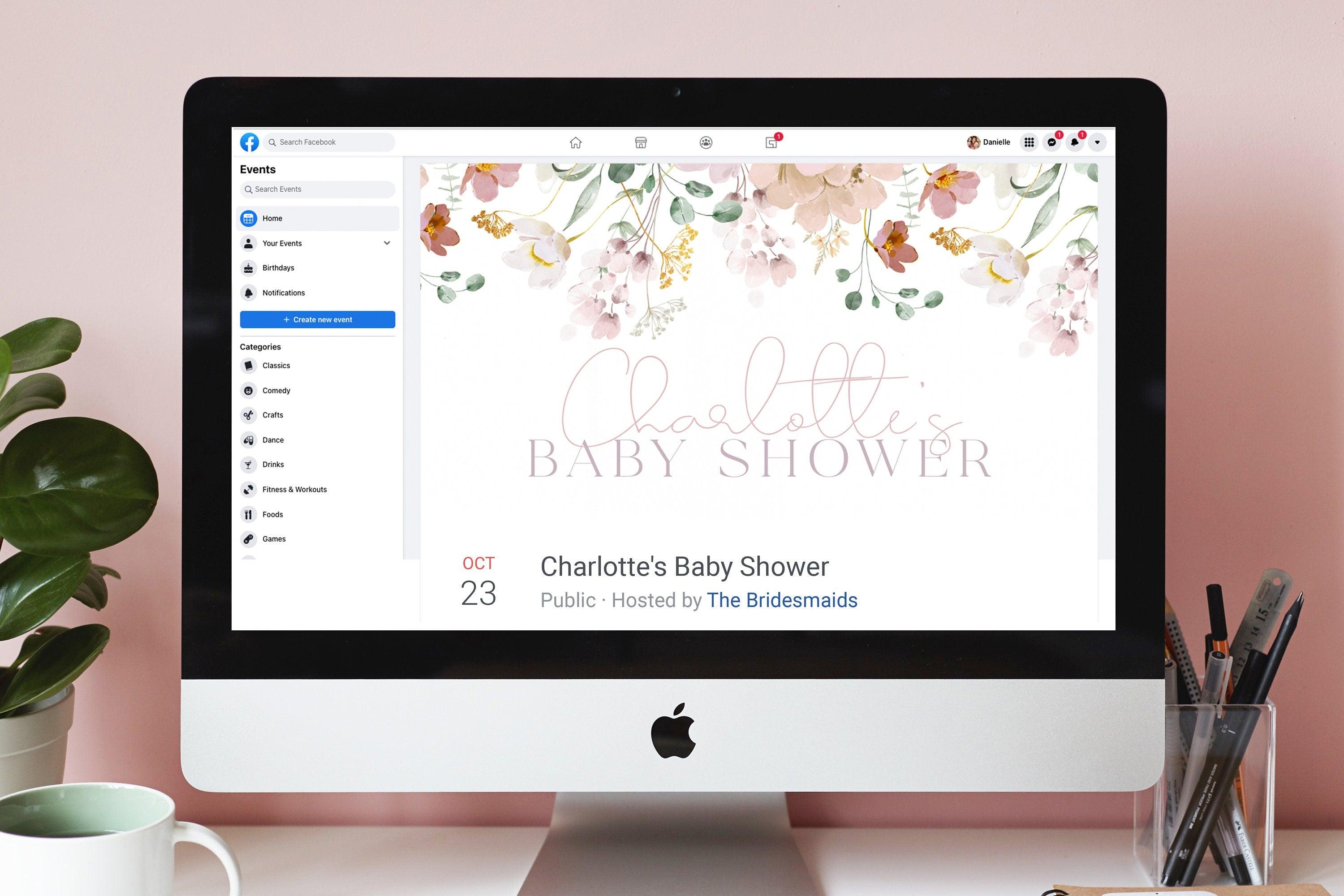 Baby Shower Facebook Banner - Ruby - The Sundae Creative