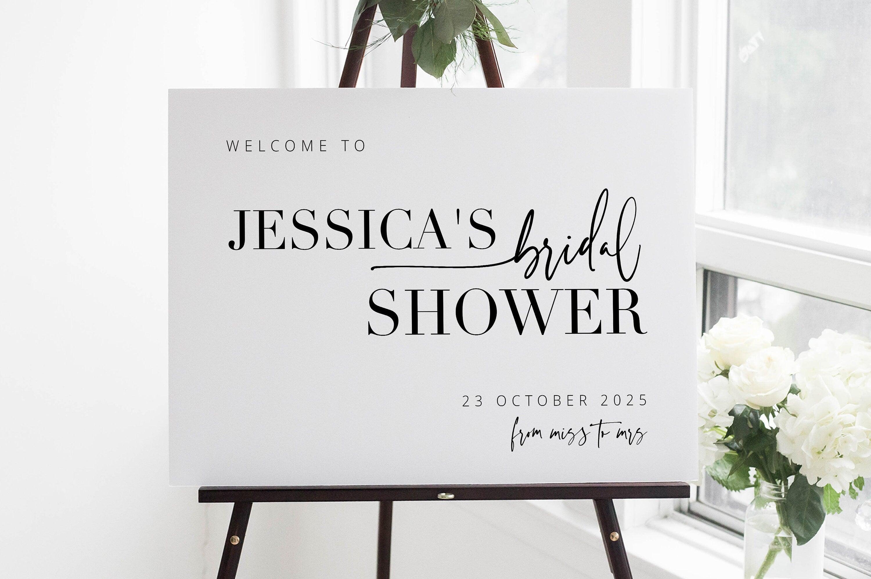 Modern bridal shower welcome sign - Bribie - The Sundae Creative