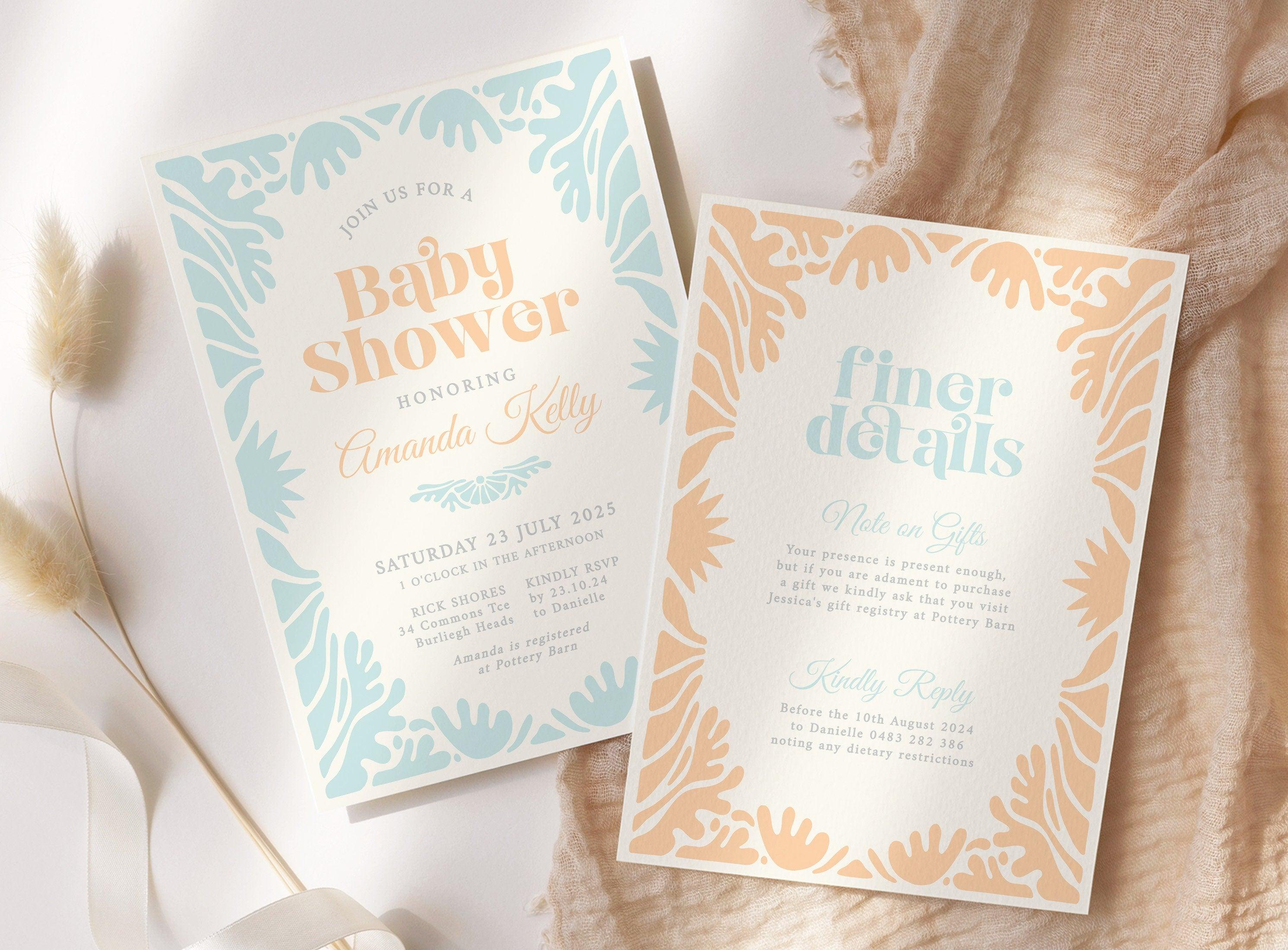 Art Deco Baby Shower Invitation - Bessie - The Sundae Creative