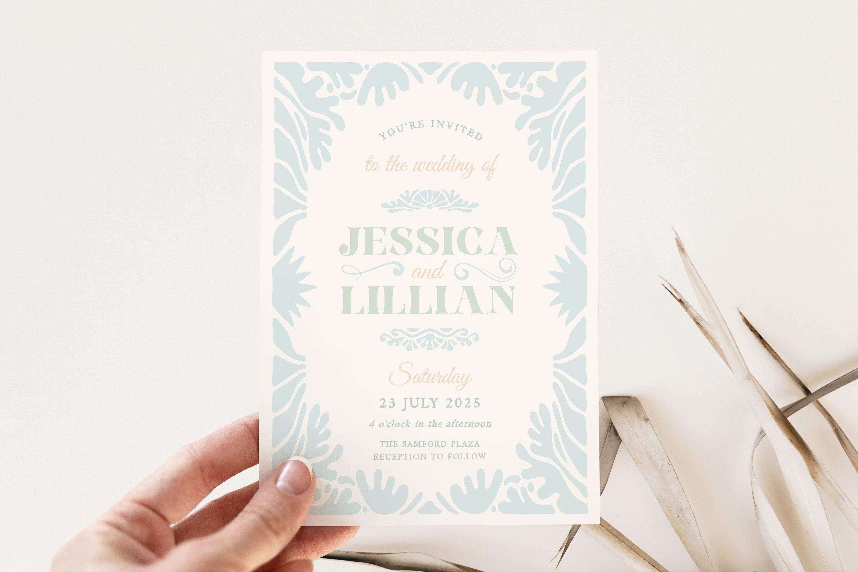 Bessie Wedding Invitation Template .Wedding Invitation .The Sundae Creative