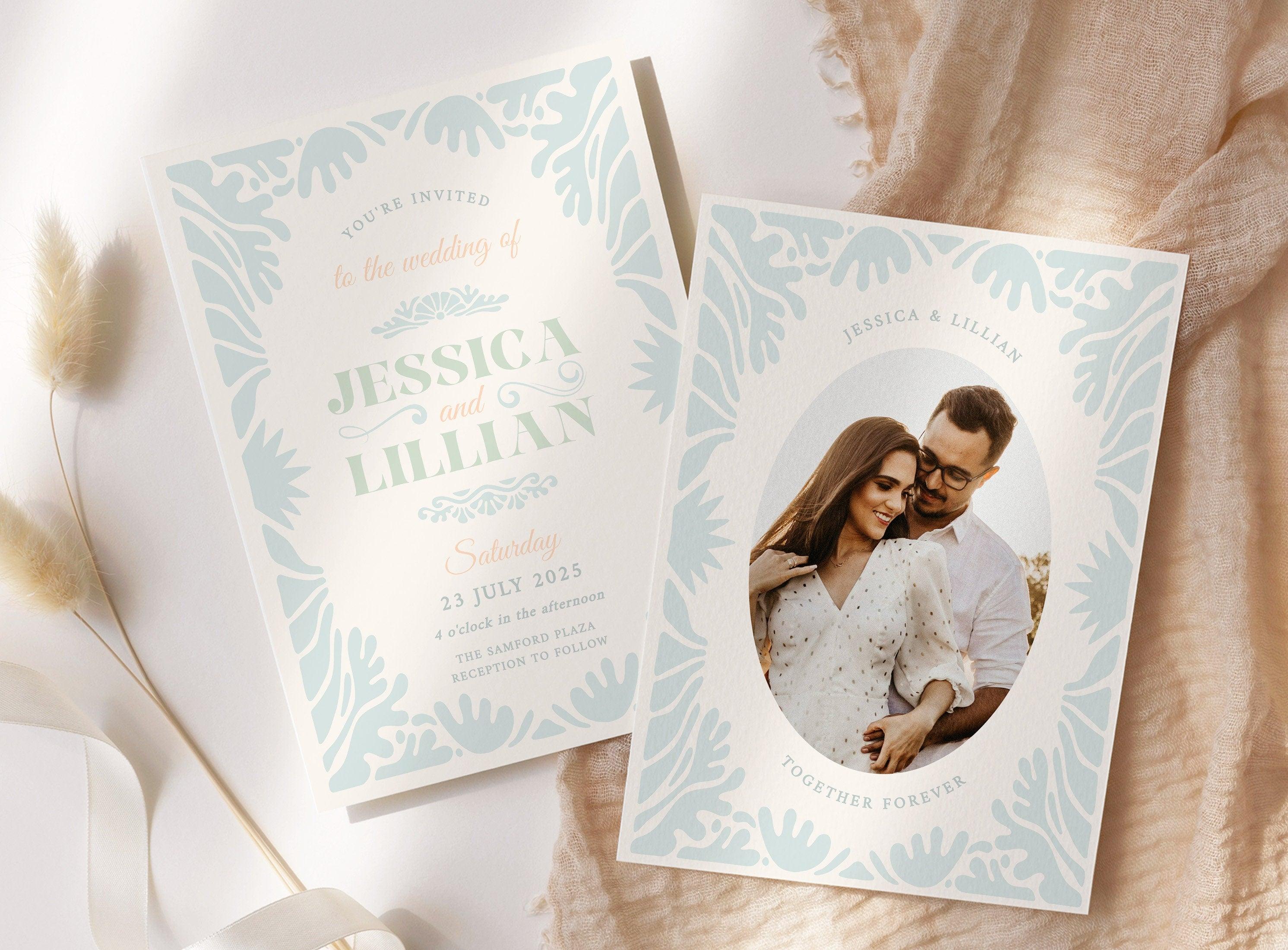 Bessie Wedding Invitation .Wedding Invitation .The Sundae Creative