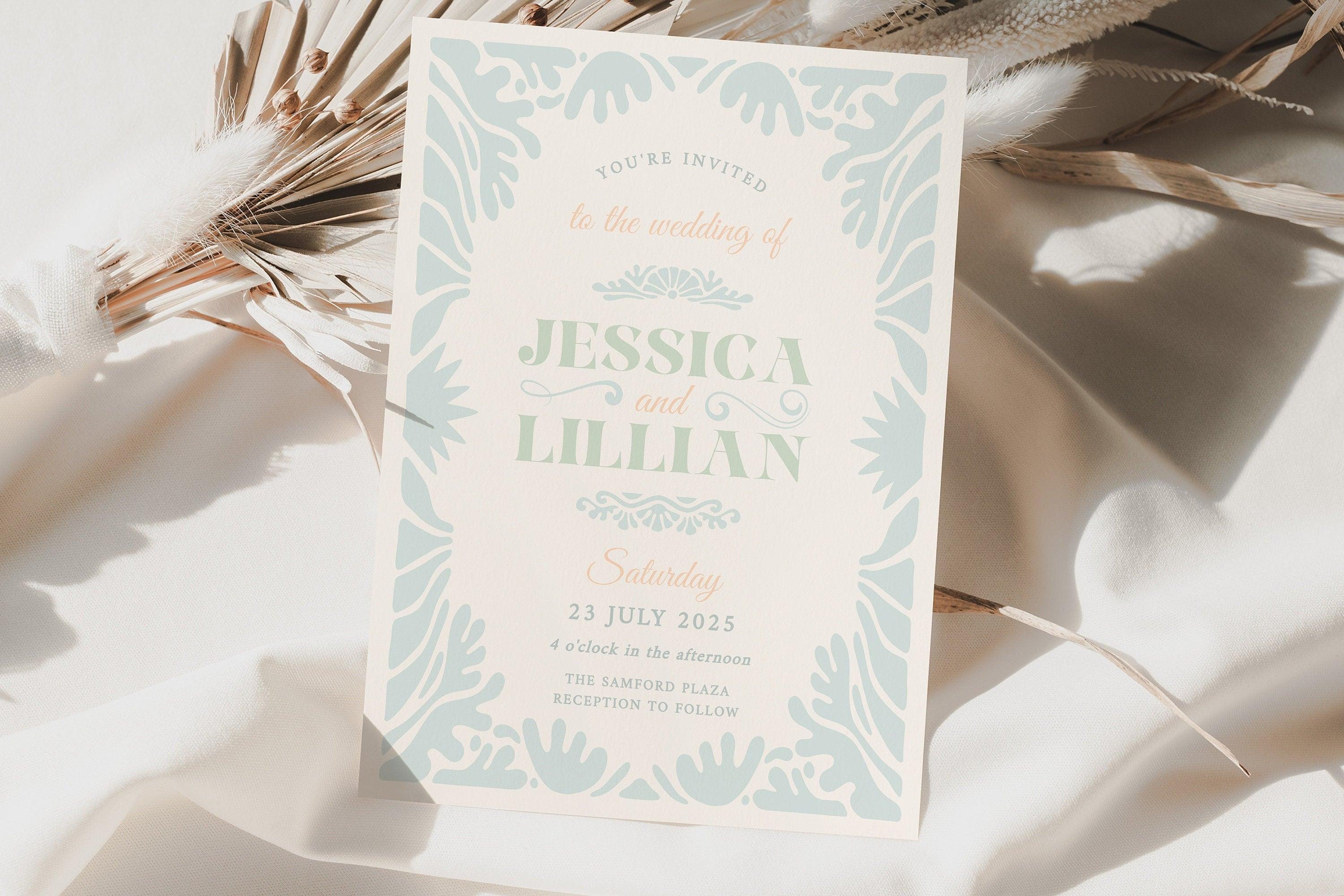 Bessie Wedding Invitation .Wedding Invitation .The Sundae Creative
