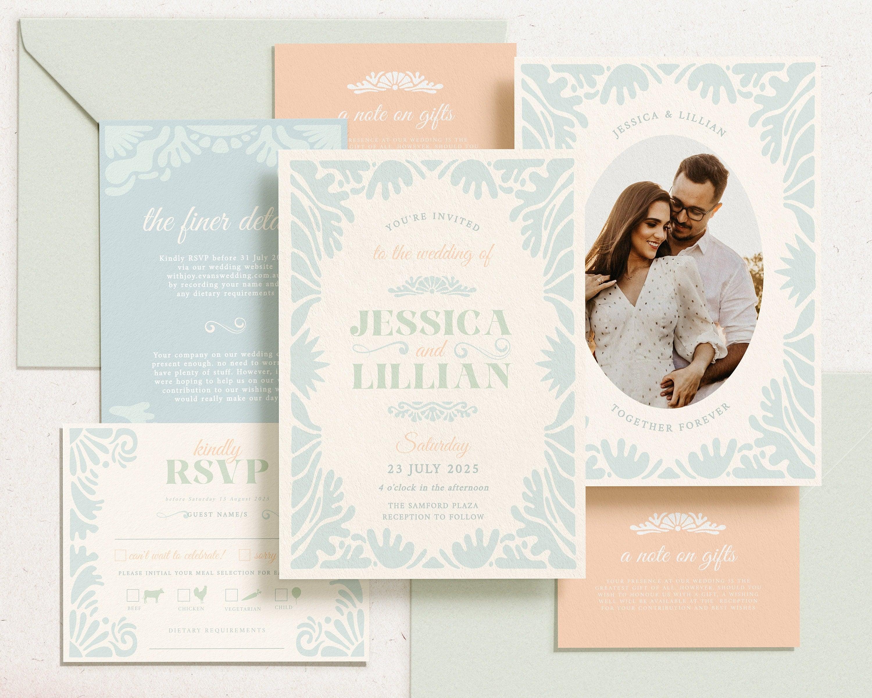 Bessie Vintage Wedding Invitation Suite .Wedding Invitation .The Sundae Creative