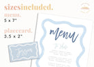 Menu & Placecard Combo - Polly - The Sundae Creative