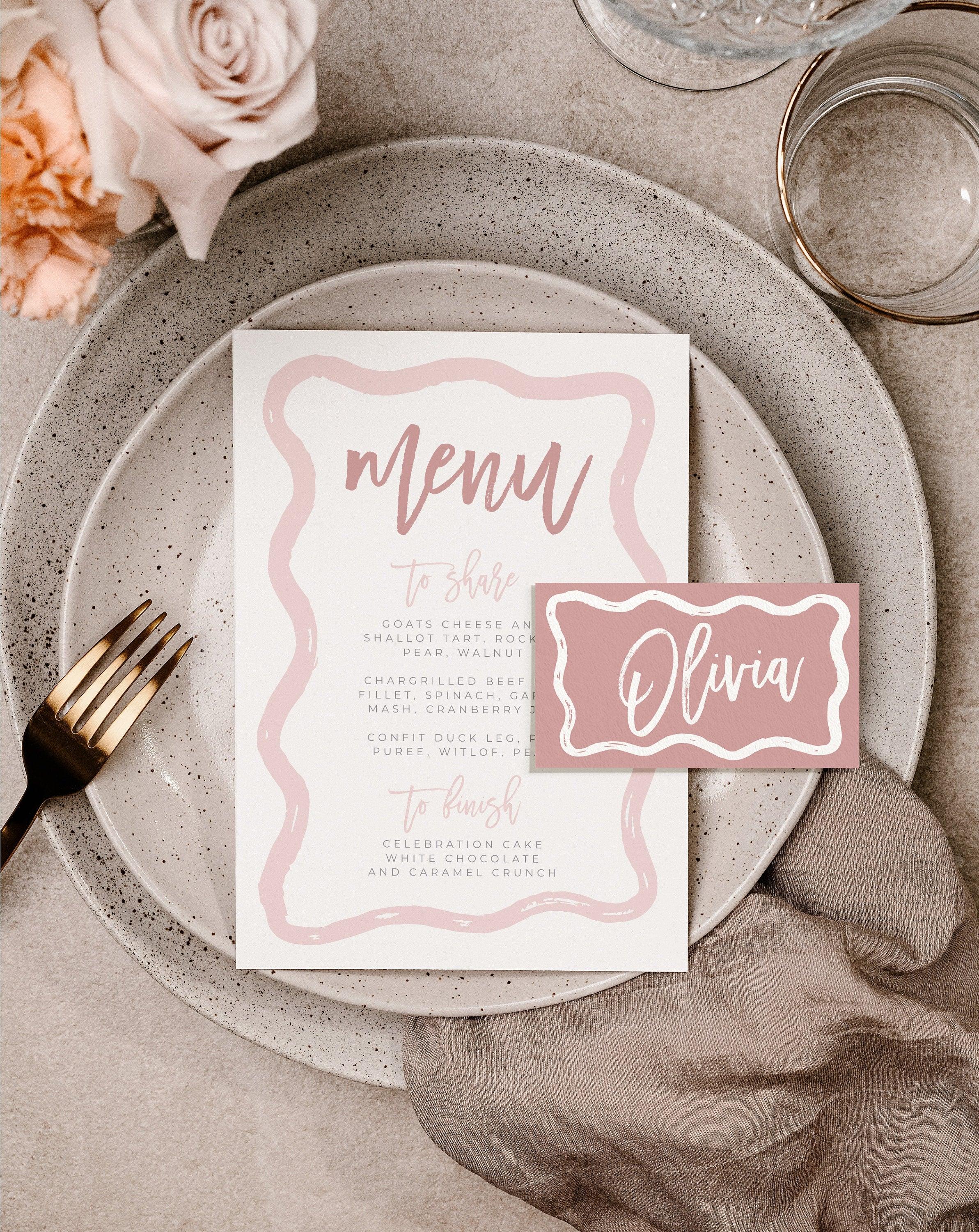 Menu + Placecard Combo - Polly - The Sundae Creative